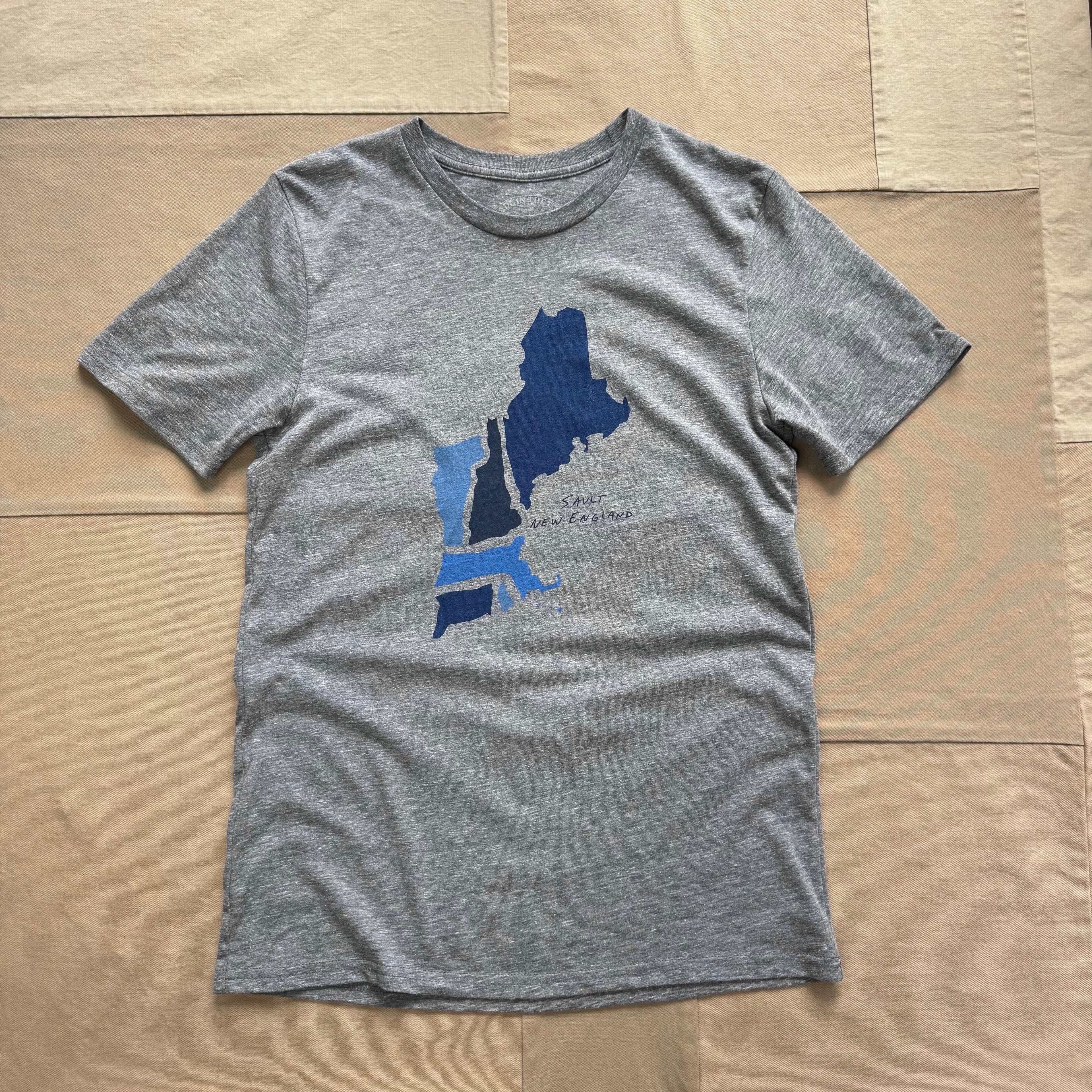 Blue New England States T-shirt, Grey