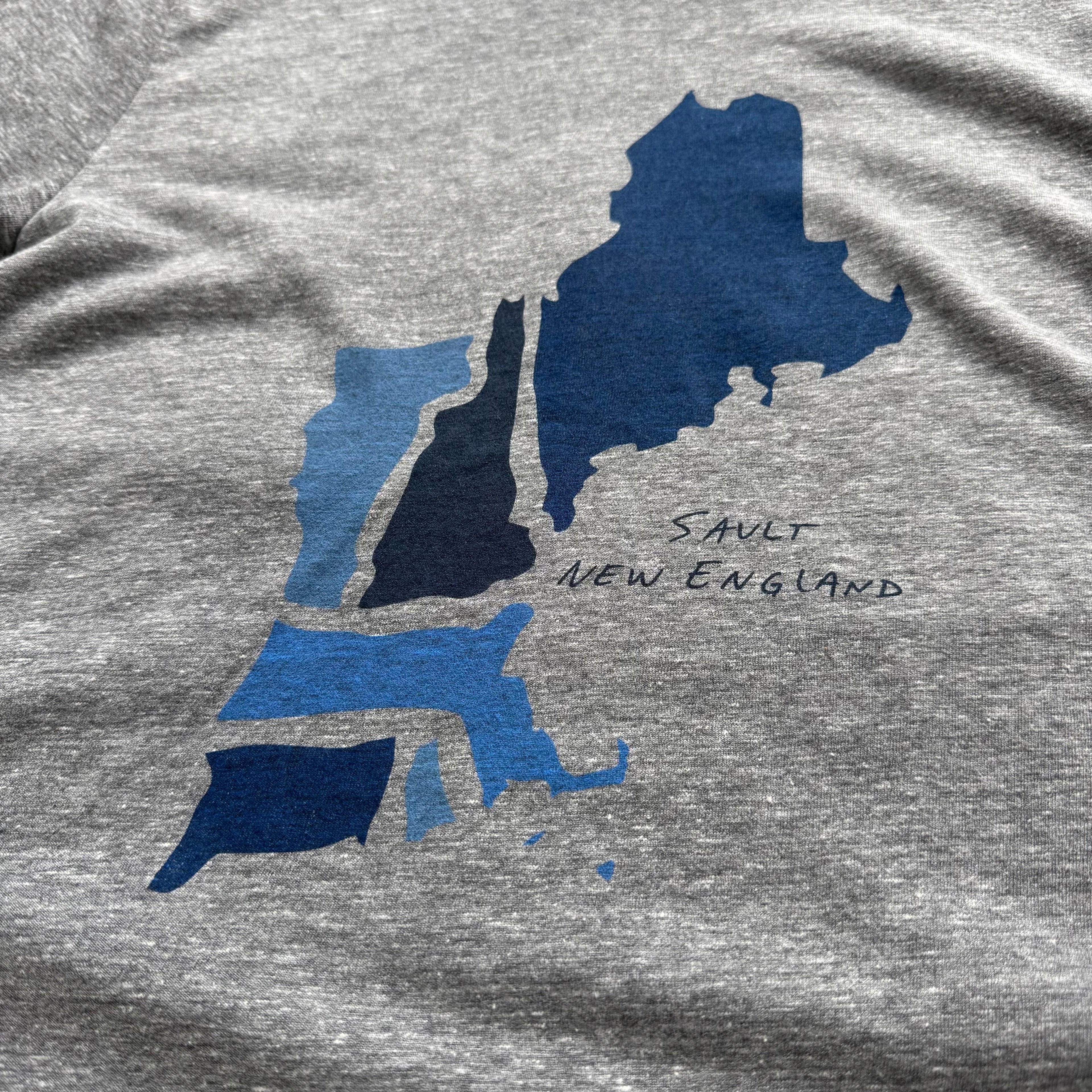 Blue New England States T-shirt, Grey