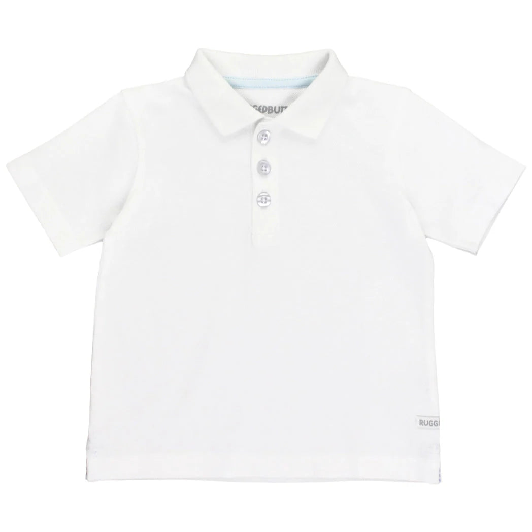 Kid's Pique Short Sleeve Polo Shirt, White