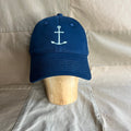 Anchor Needlepoint Cap, Navy/White