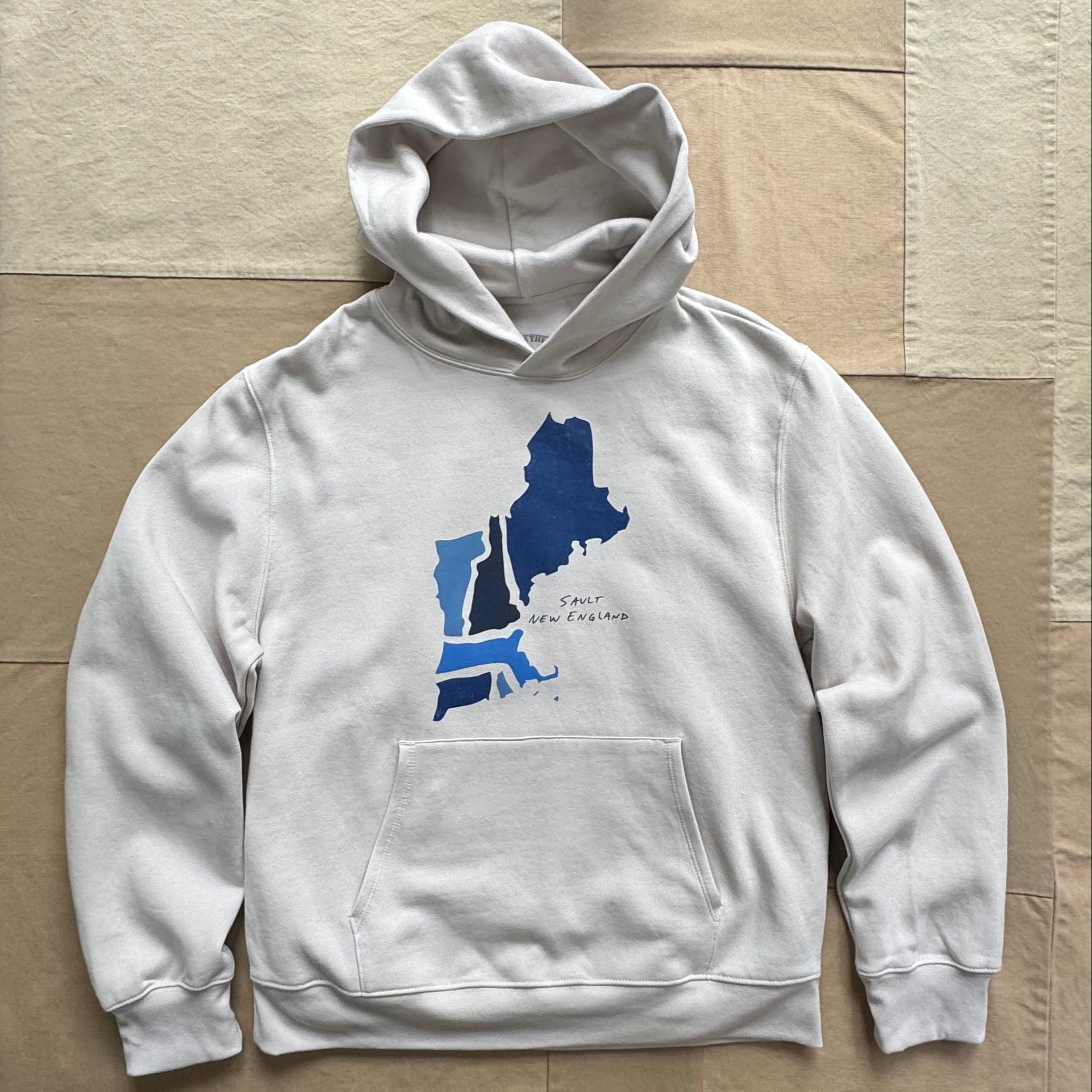 Blue New England States Hoodie, Dust