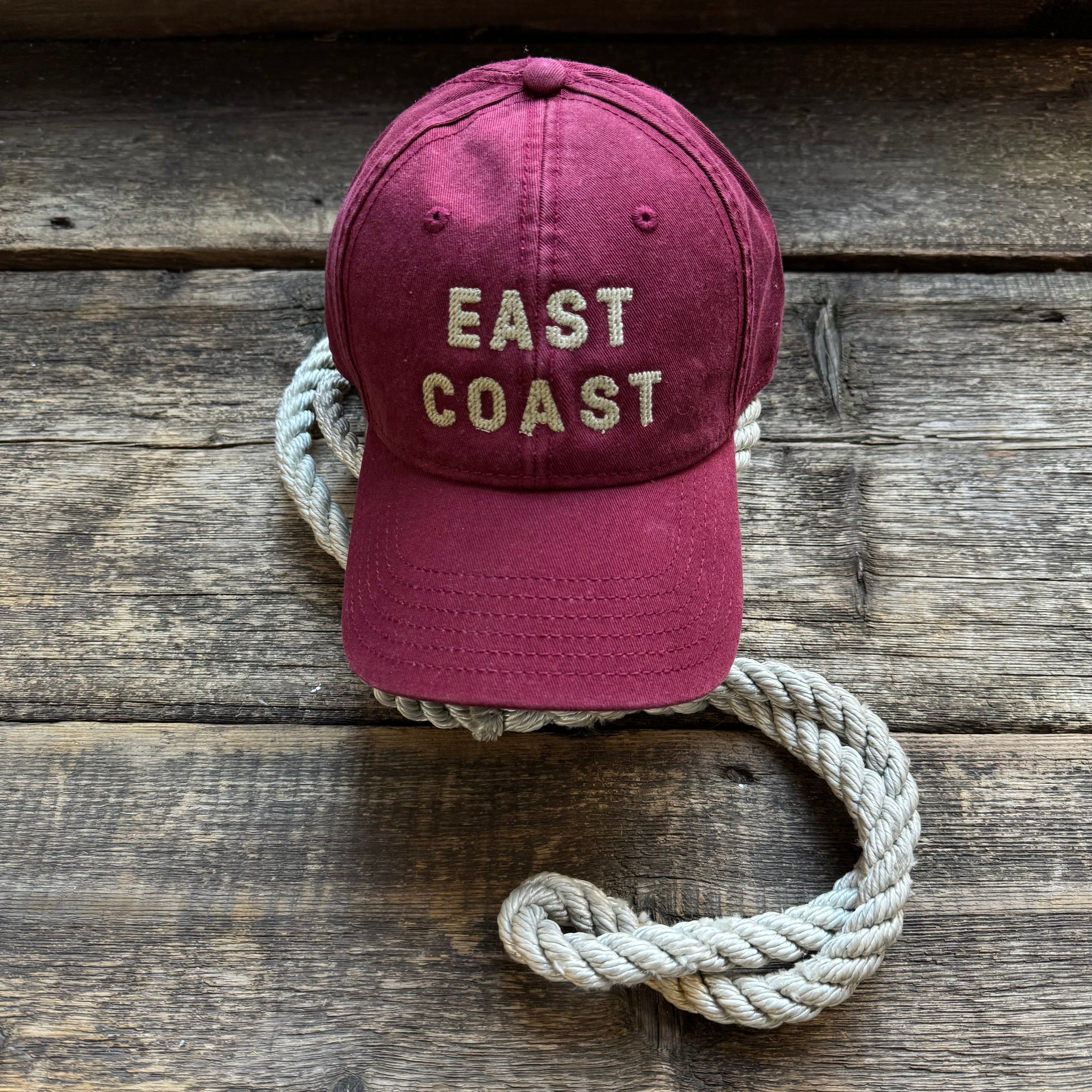 East Coast Needlepoint Cap, Maroon & Khaki