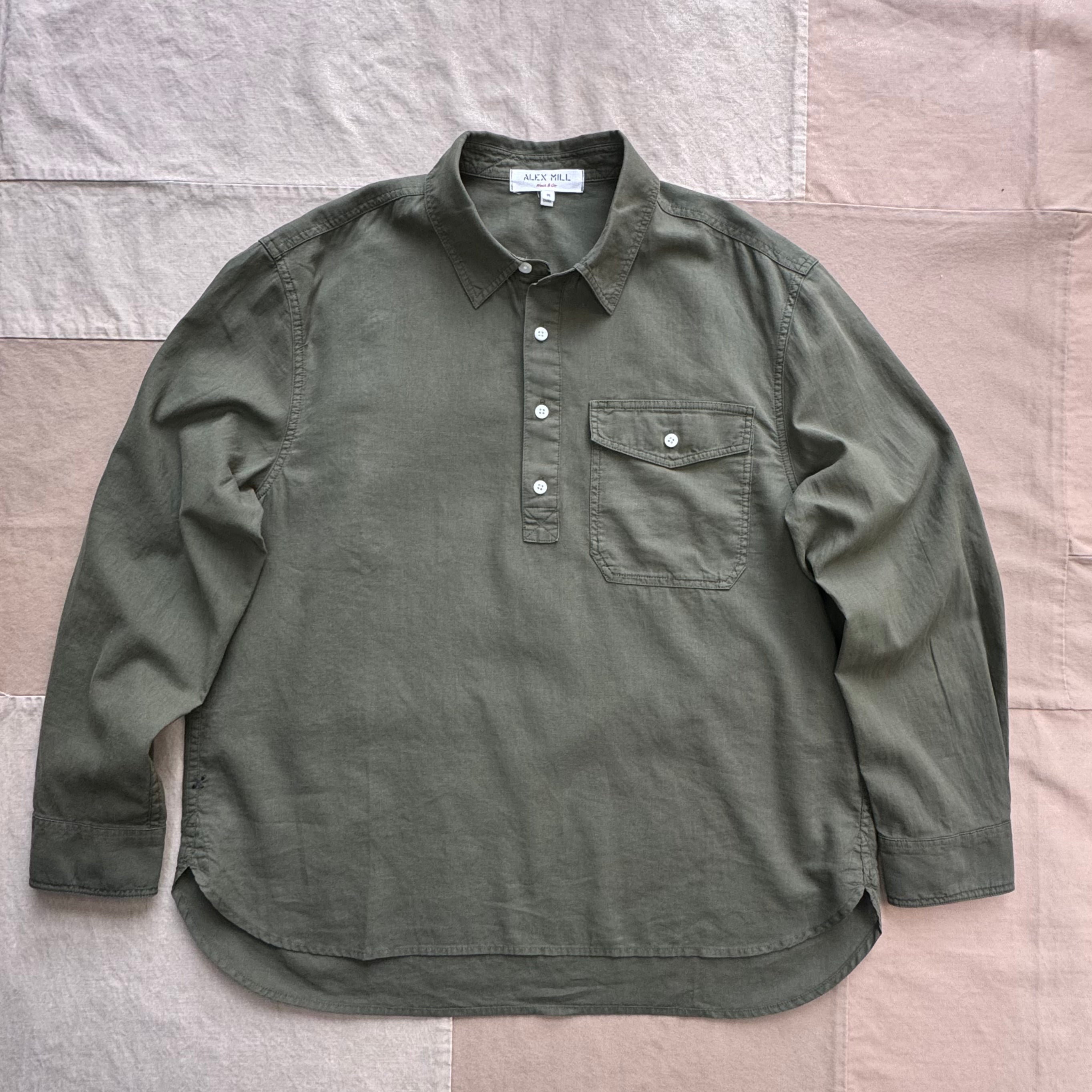 Carter Popover in Cotton Linen, Surplus Green