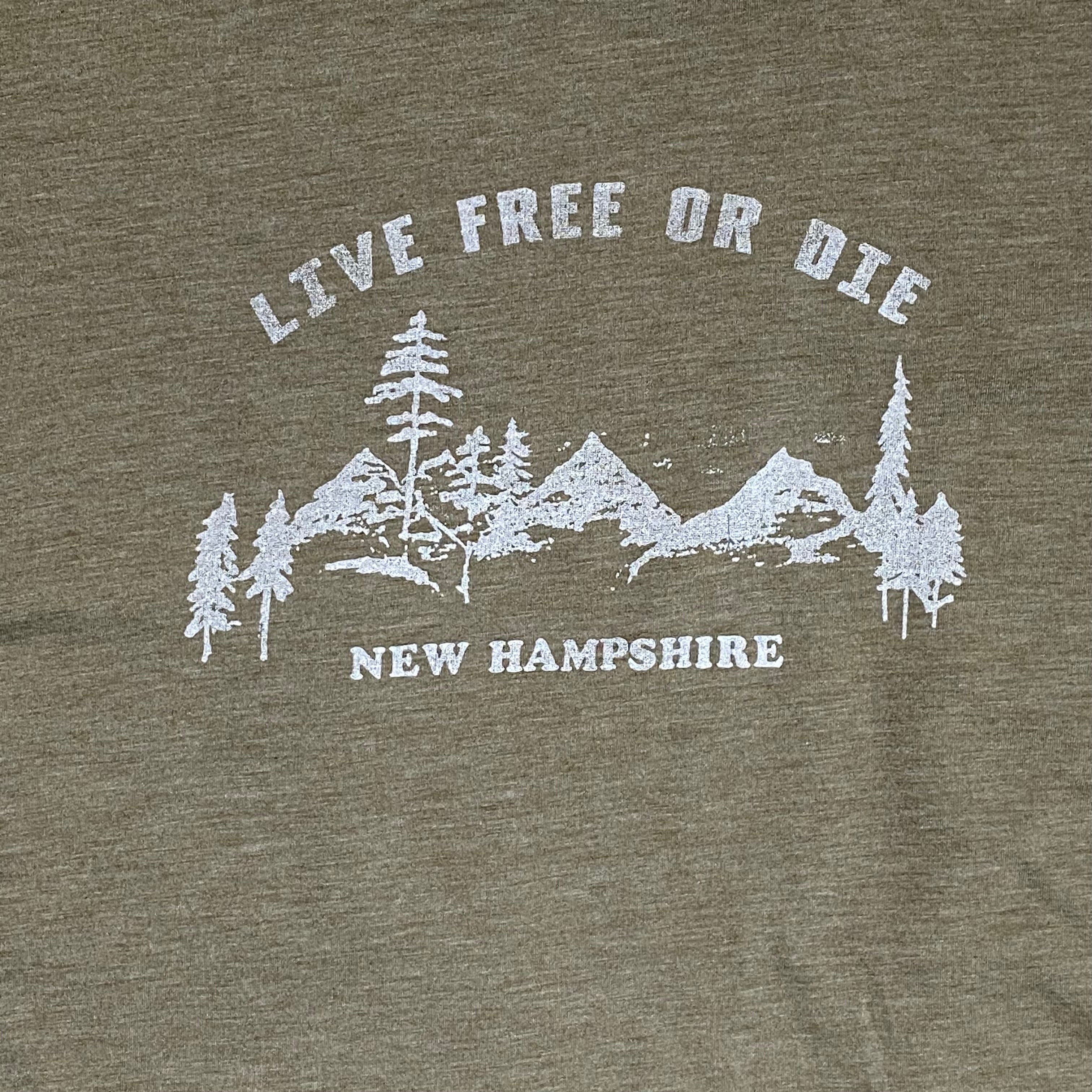 Women's Live Free or Die New Hampshire Relaxed T-shirt, Army