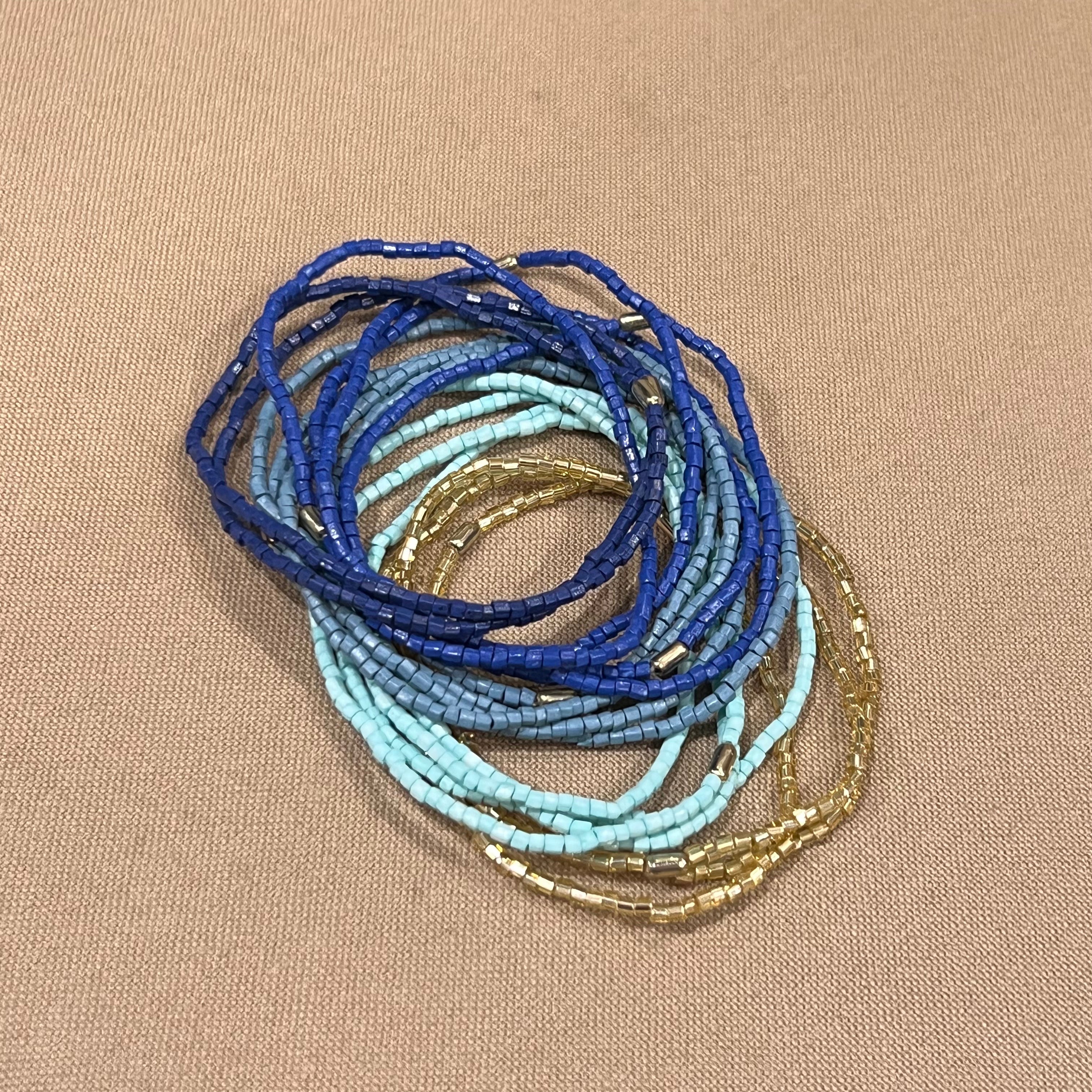 Chelsea Luxe Beaded 18-Strand Bracelet, Blue