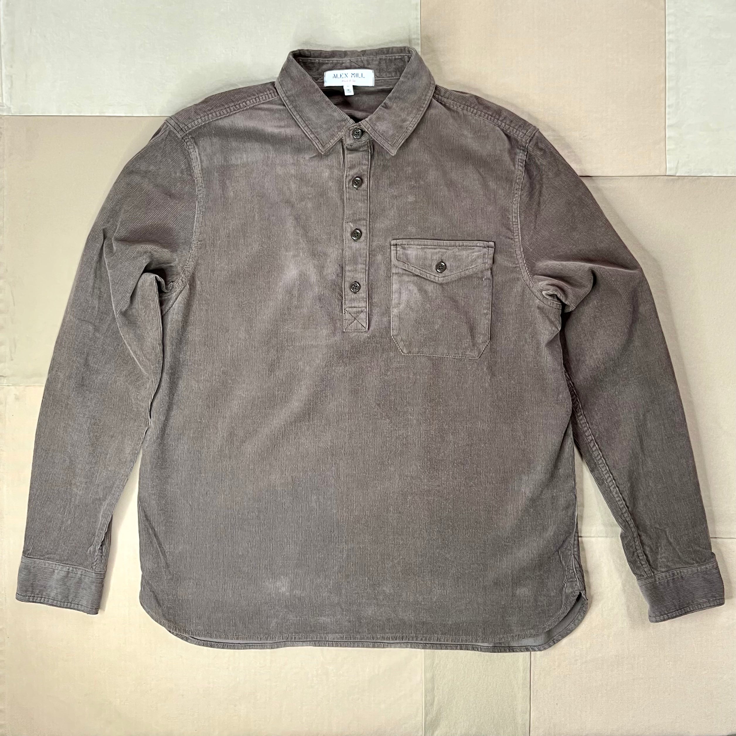 Carter Popover in Fine Wale Corduroy, Umber