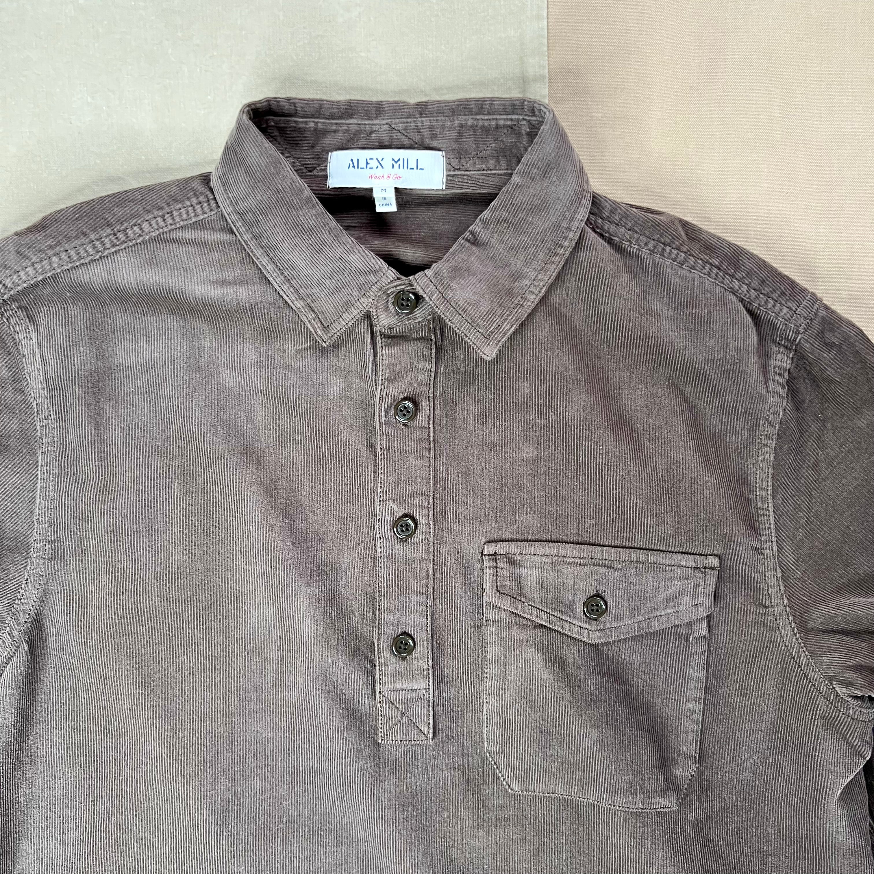 Carter Popover in Fine Wale Corduroy, Umber