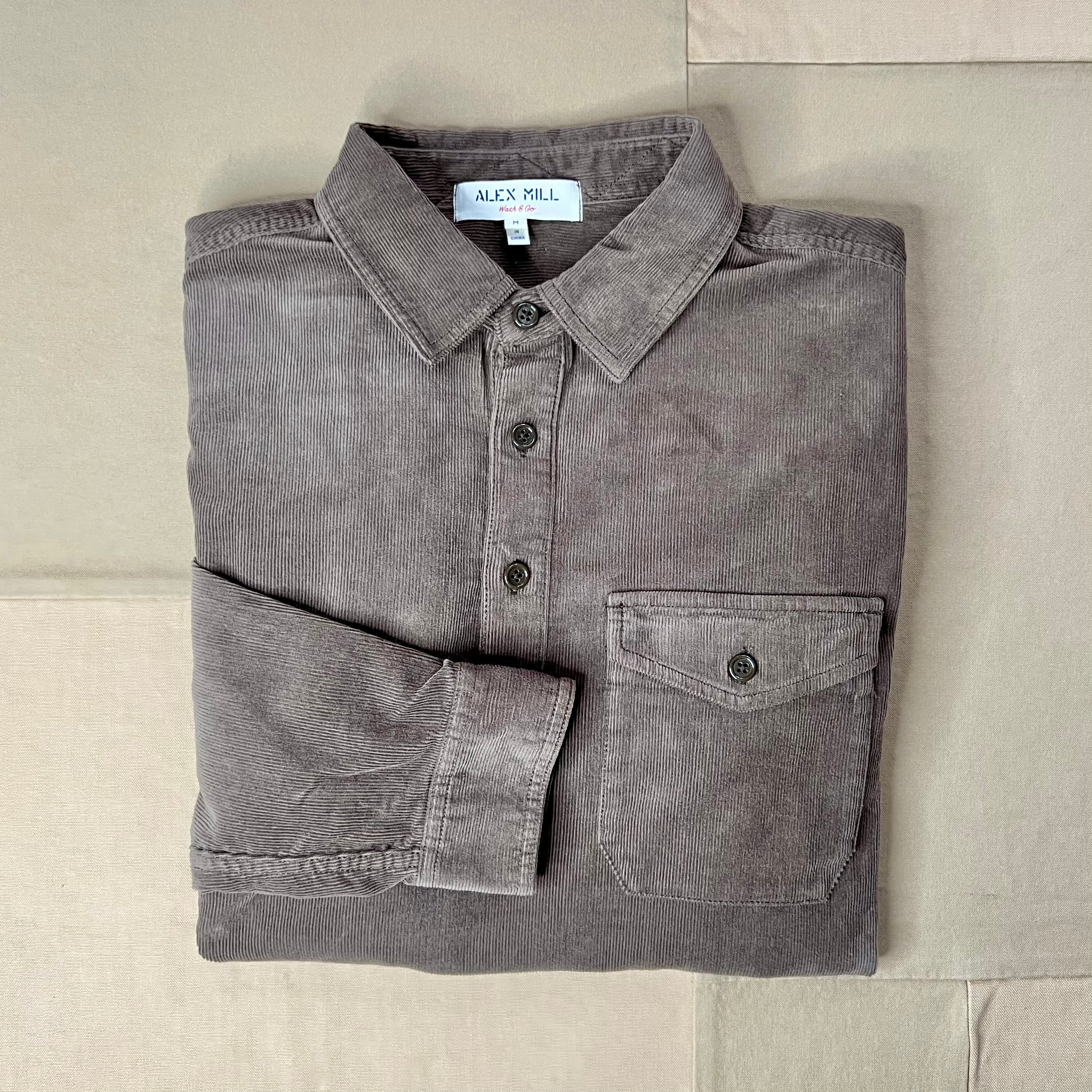 Carter Popover in Fine Wale Corduroy, Umber