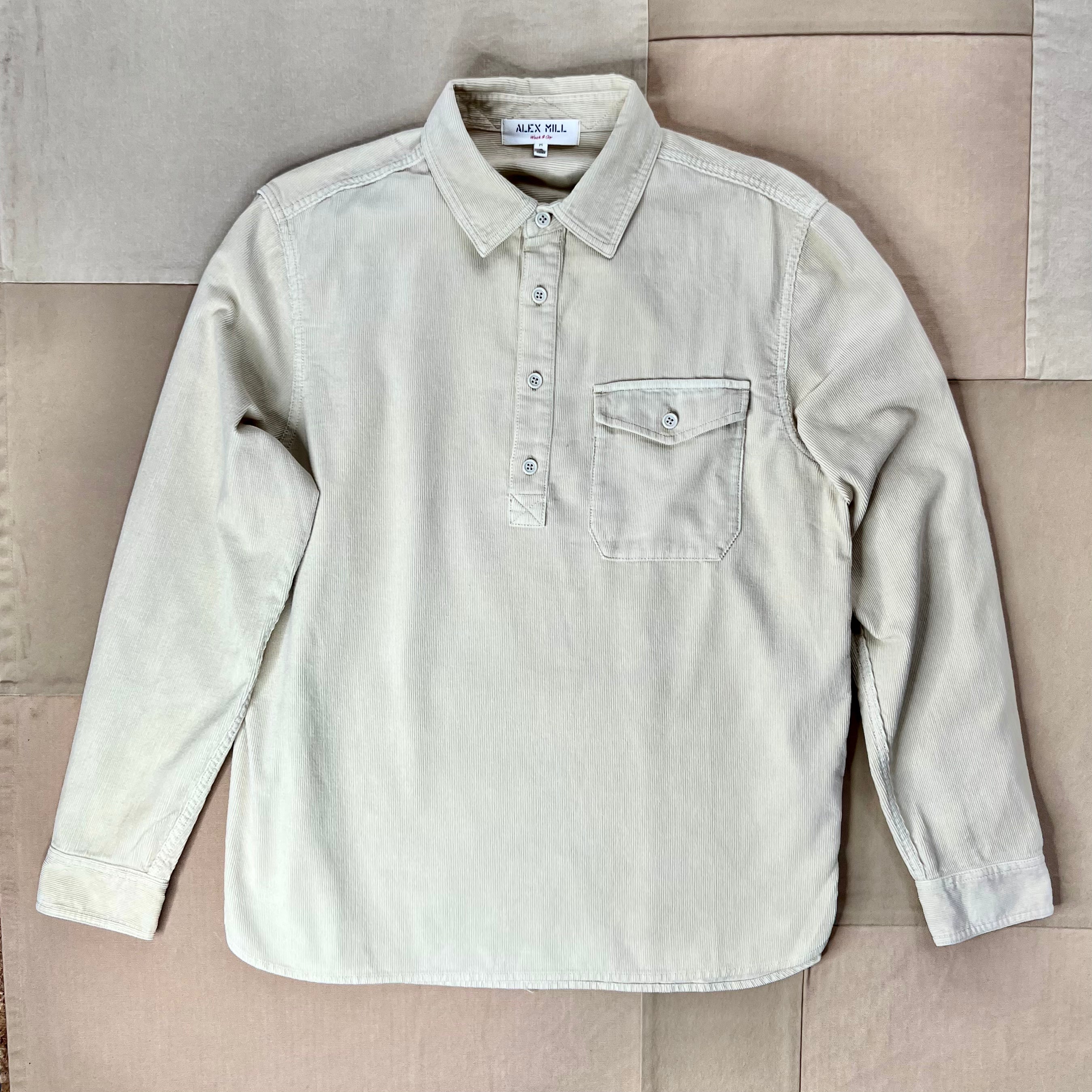 Carter Popover in Fine Wale Corduroy, Light Putty