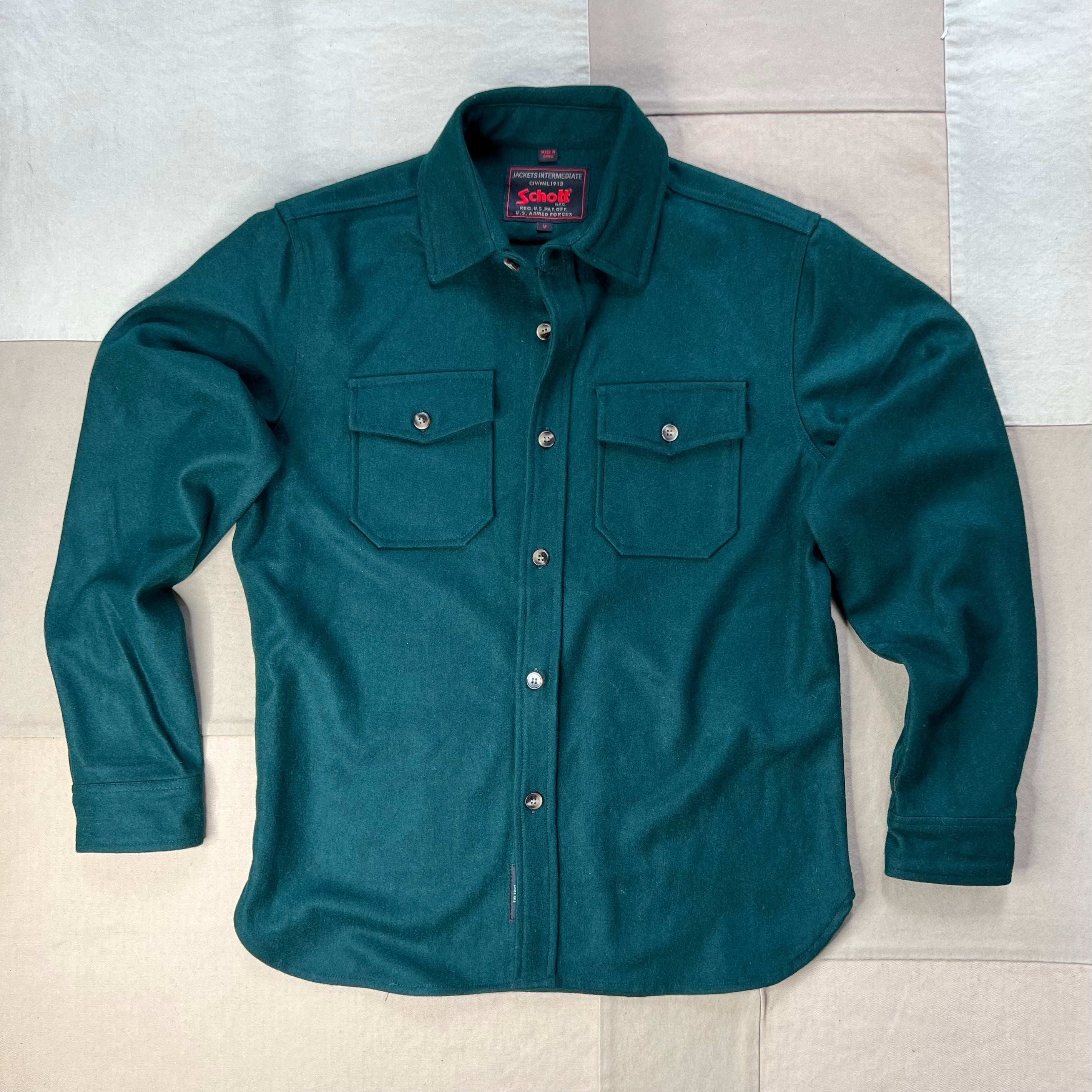 CPO Wool Button Down Shirt, Hunter