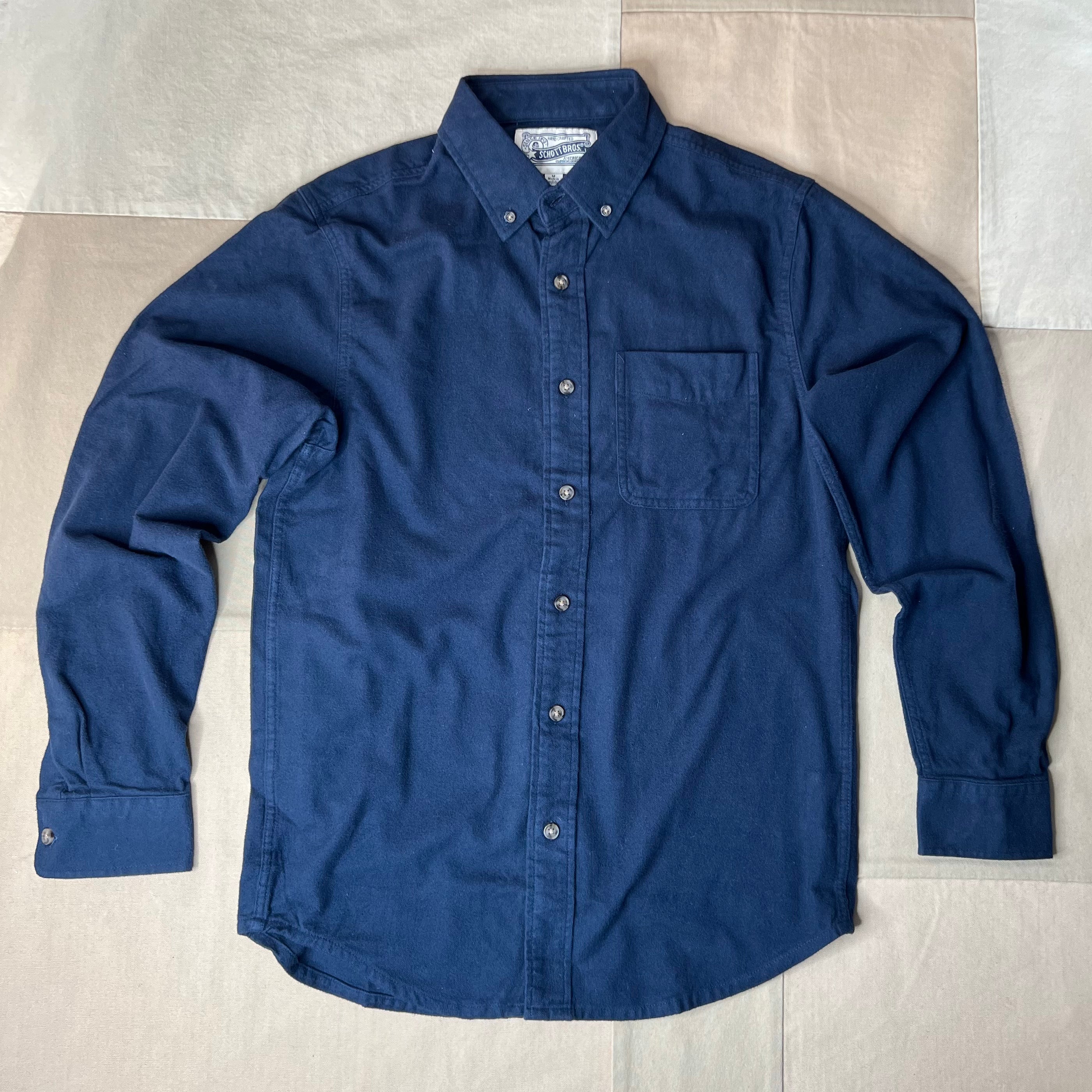 Cotton Flannel Shirt, Navy