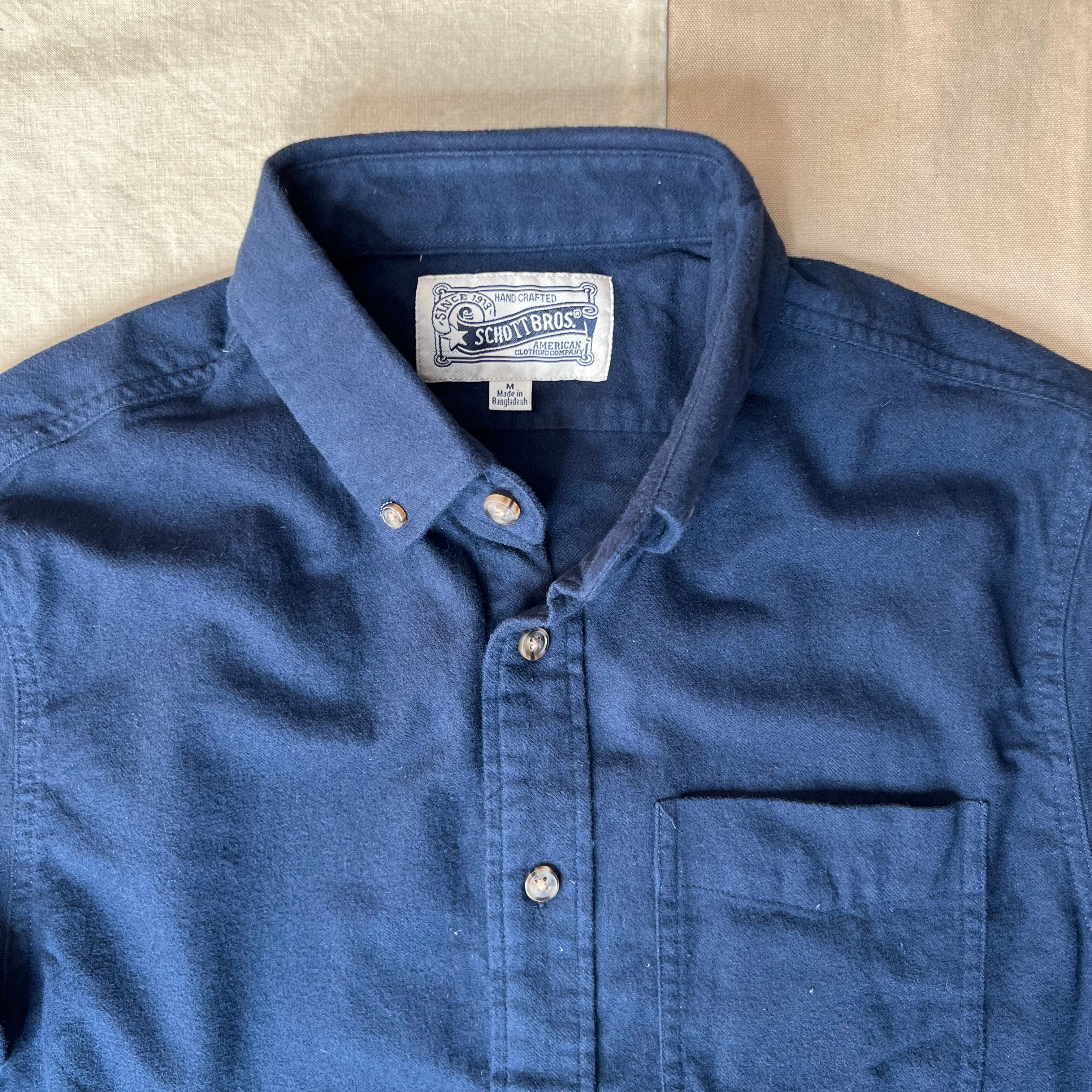 Cotton Flannel Shirt, Navy