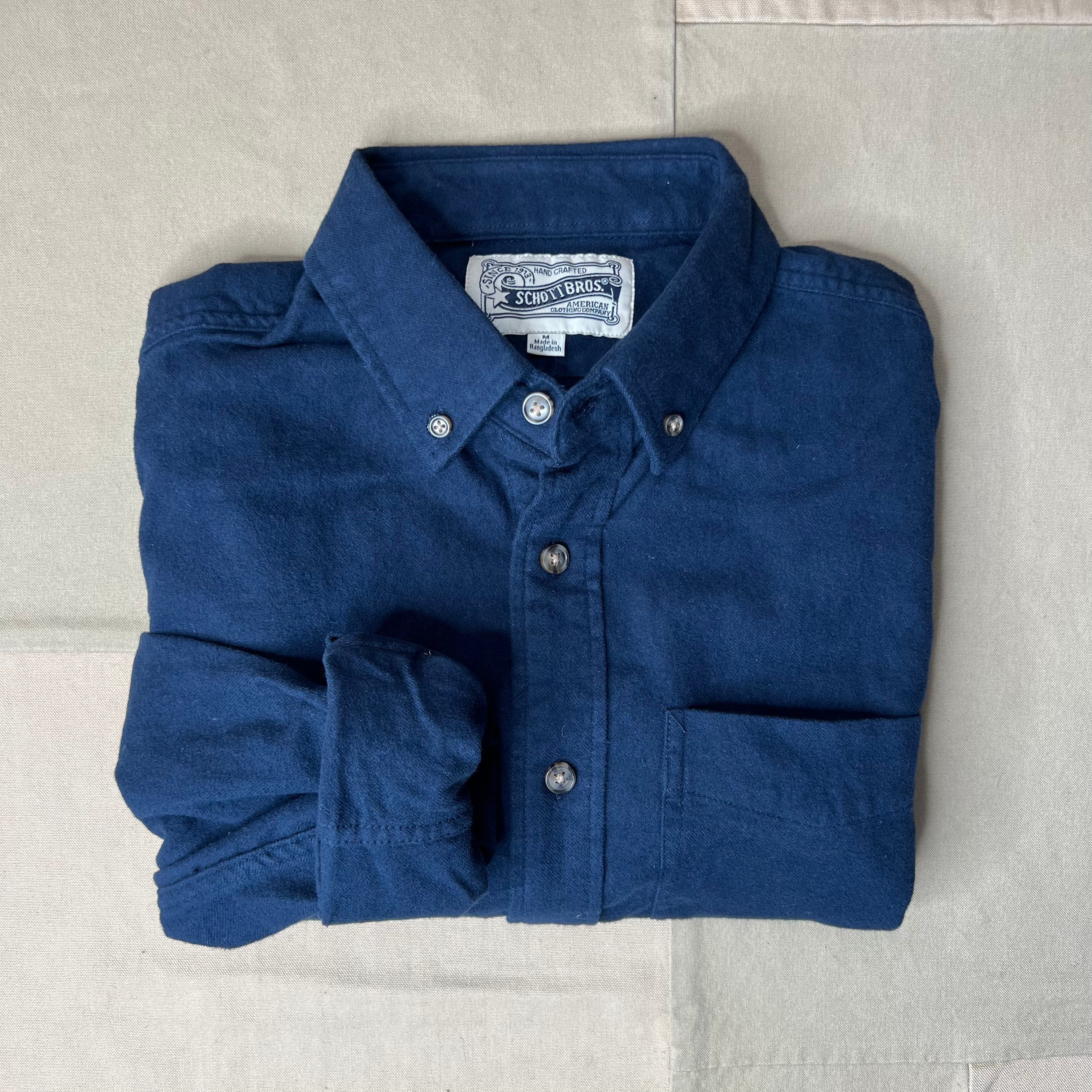 Cotton Flannel Shirt, Navy