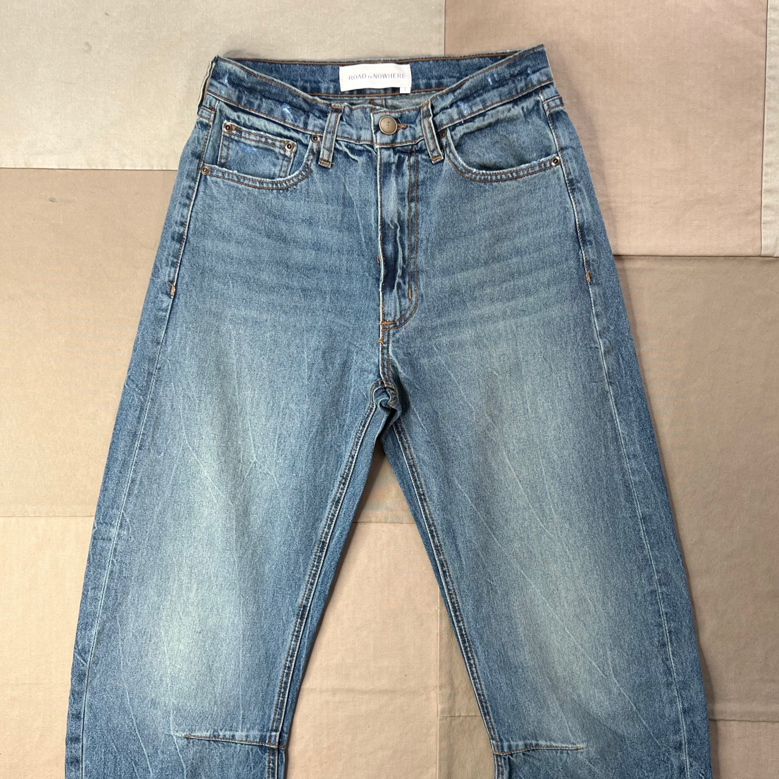 Women's Pilon Jean in Japanese Denim, Marble Dusted Blue