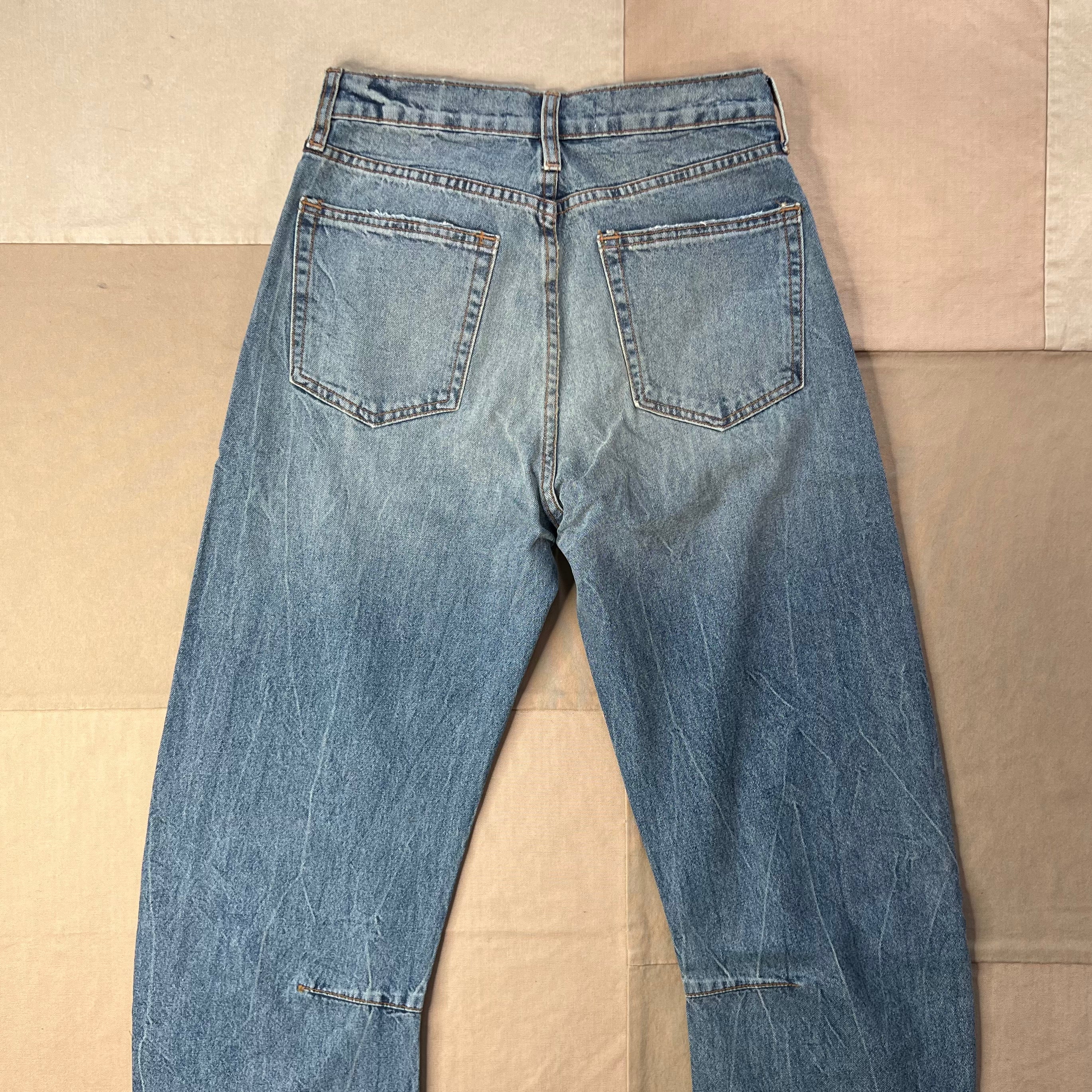Women's Pilon Jean in Japanese Denim, Marble Dusted Blue