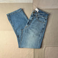 Women's Pilon Jean in Japanese Denim, Marble Dusted Blue