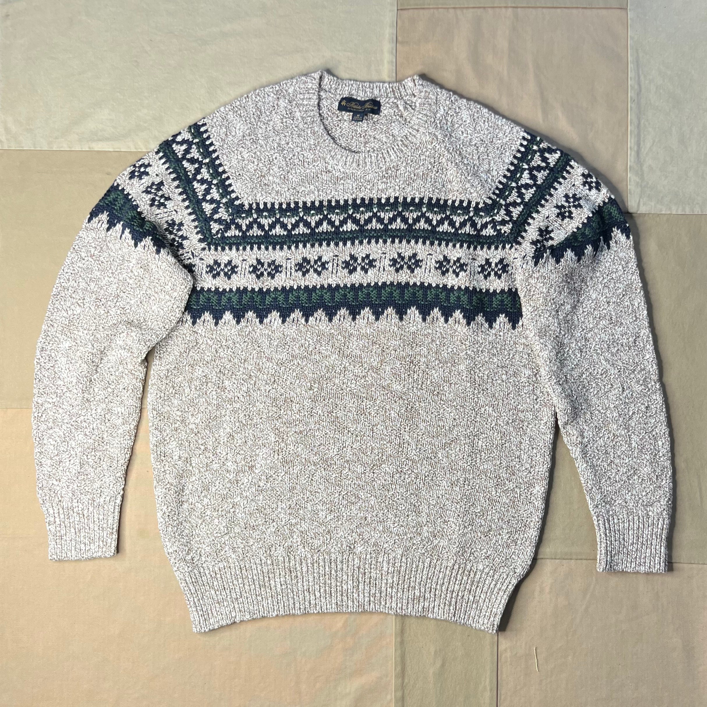 Cotton Fair Isle Sweater, Beige Multi
