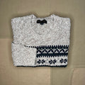 Cotton Fair Isle Sweater, Beige Multi