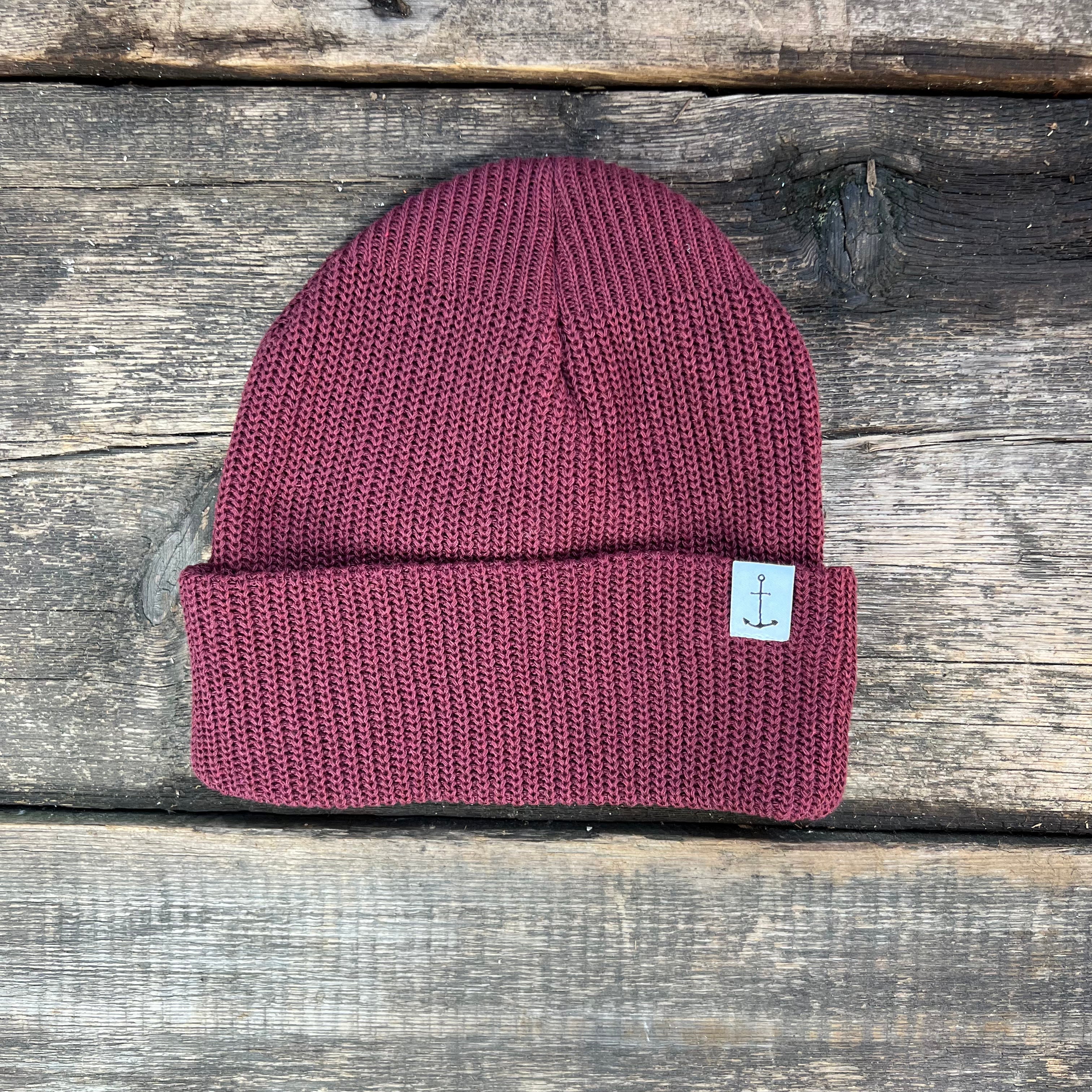 Anchor Upcycled Cotton Beanie, Plum