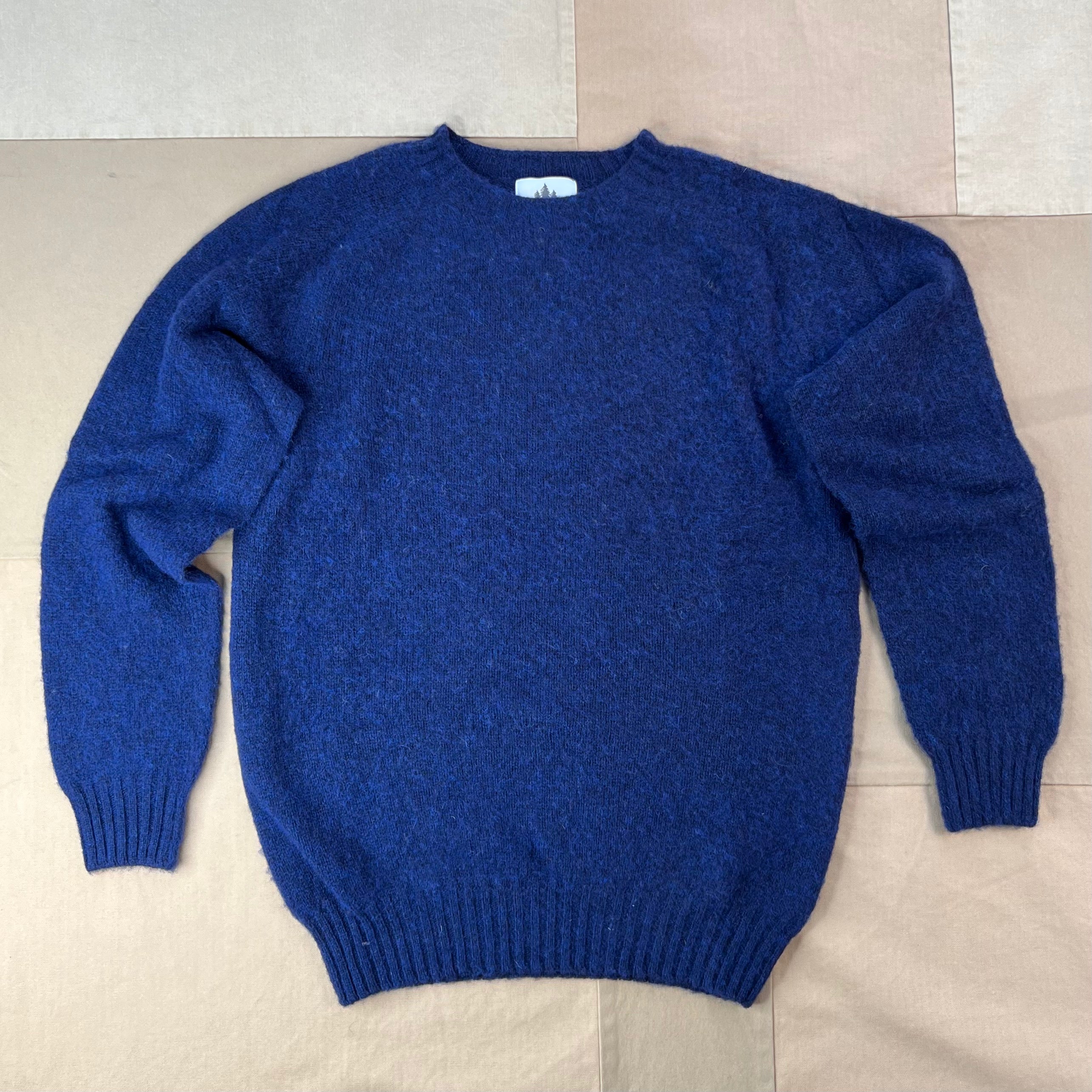 Brushed Wool Crew Sweater, Night Sky