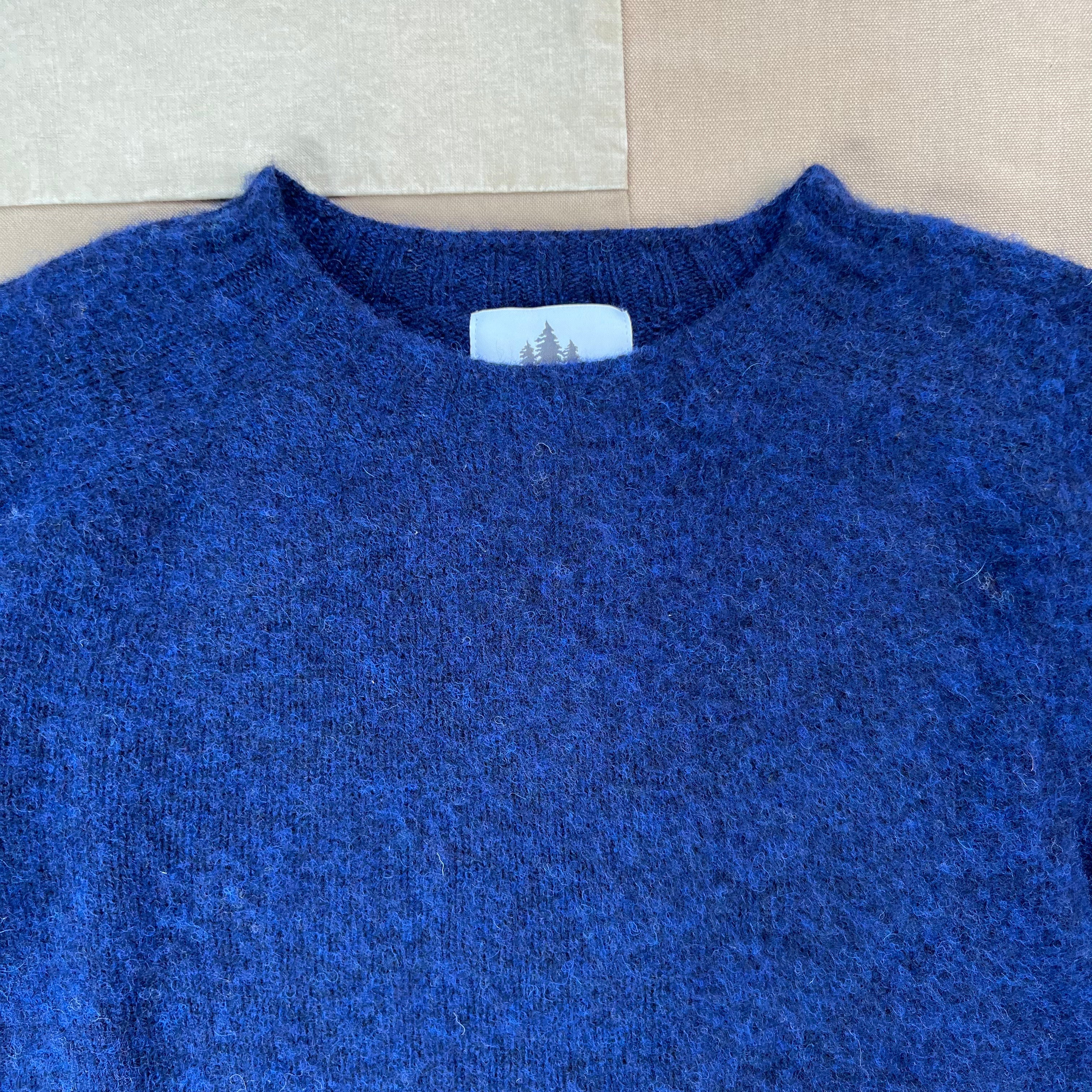 Brushed Wool Crew Sweater, Night Sky