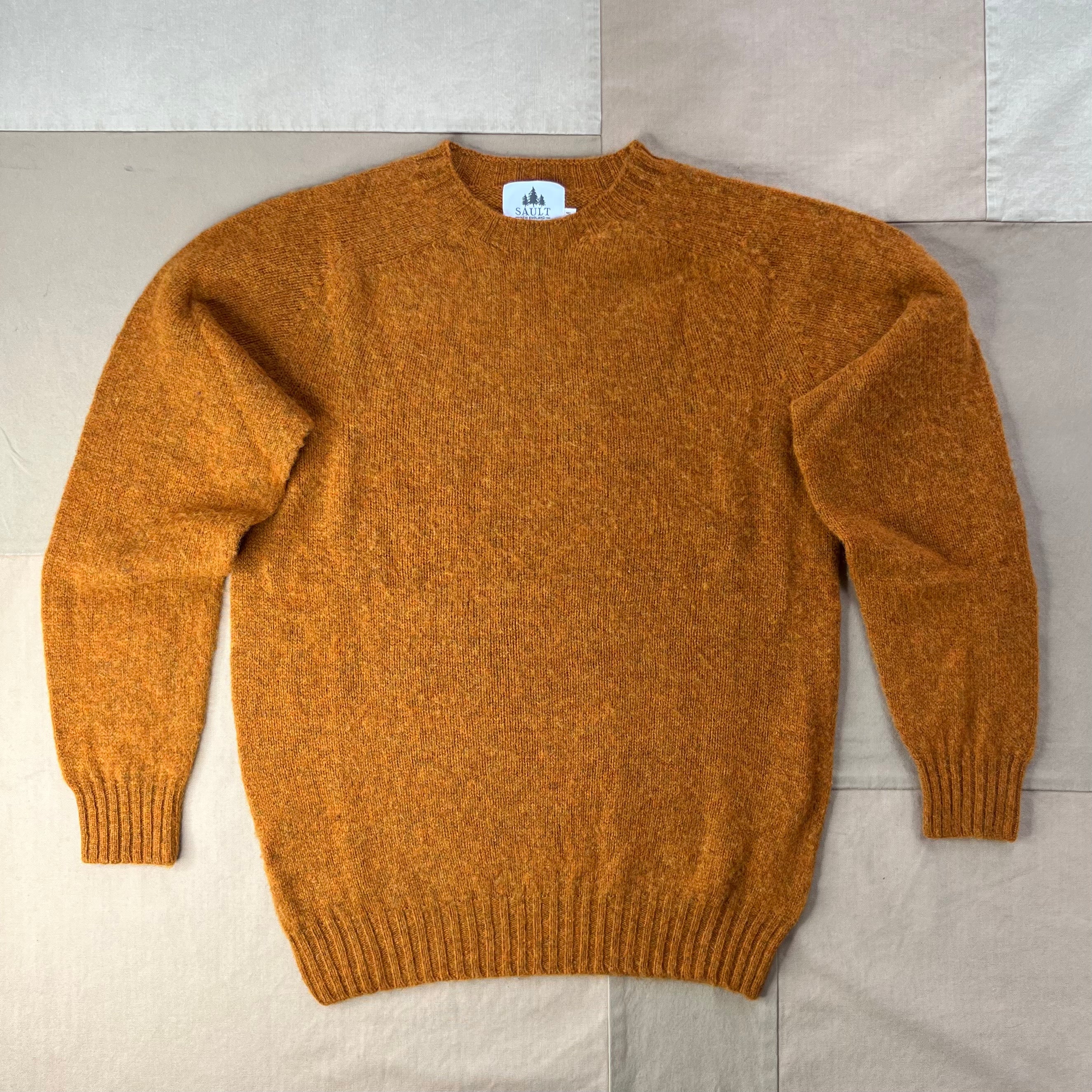 Brushed Wool Crew Sweater, Amber