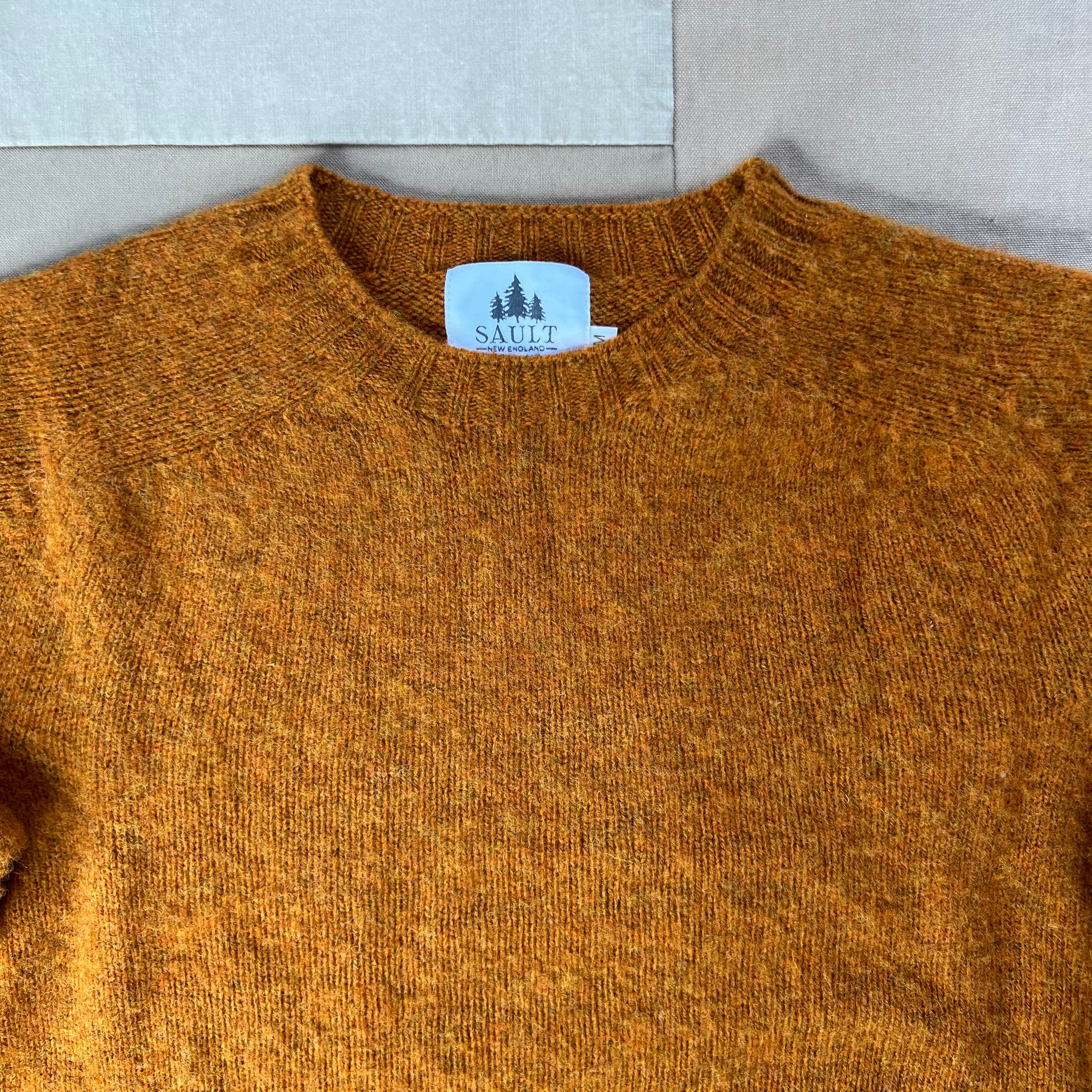 Brushed Wool Crew Sweater, Amber