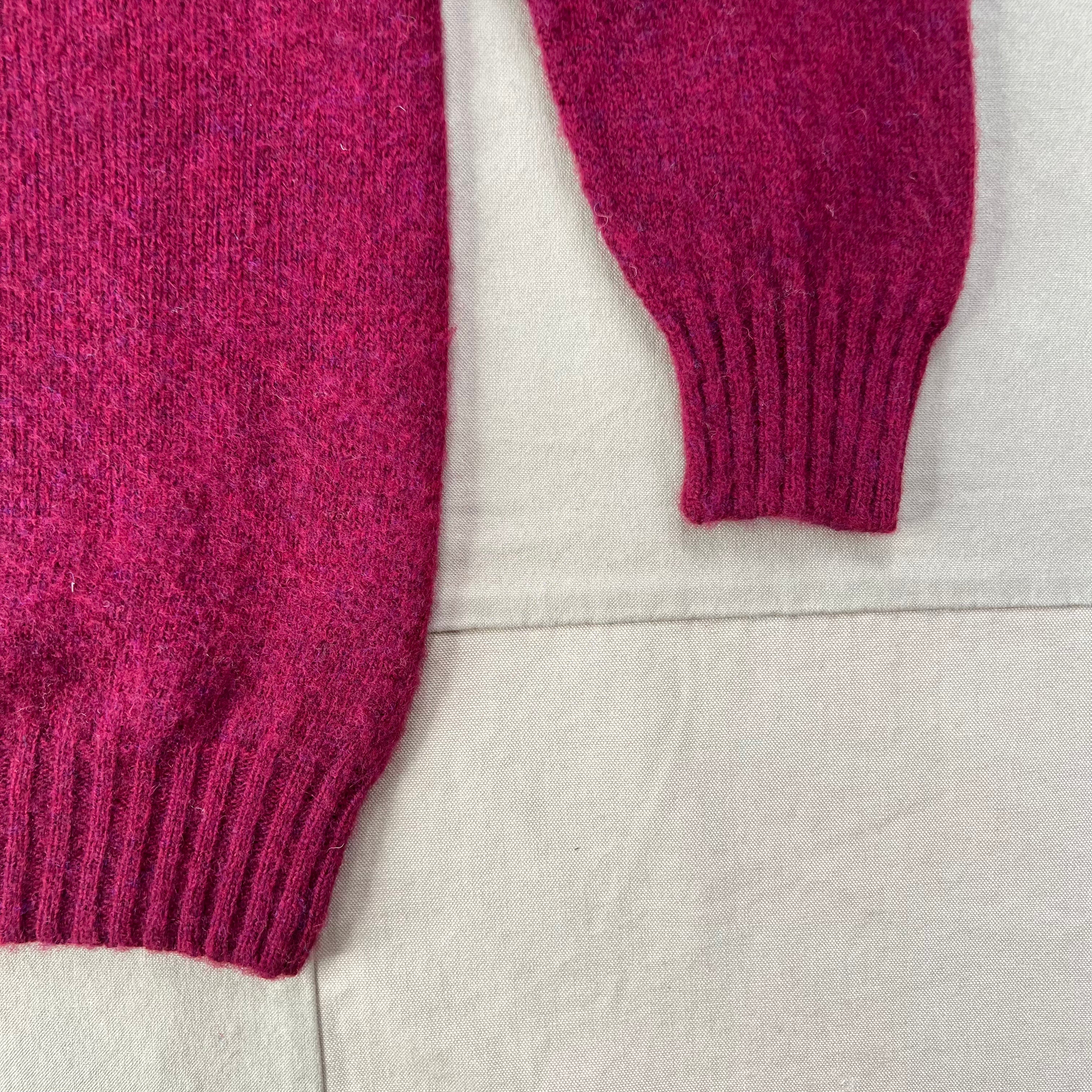 Brushed Wool Crew Sweater, Claret