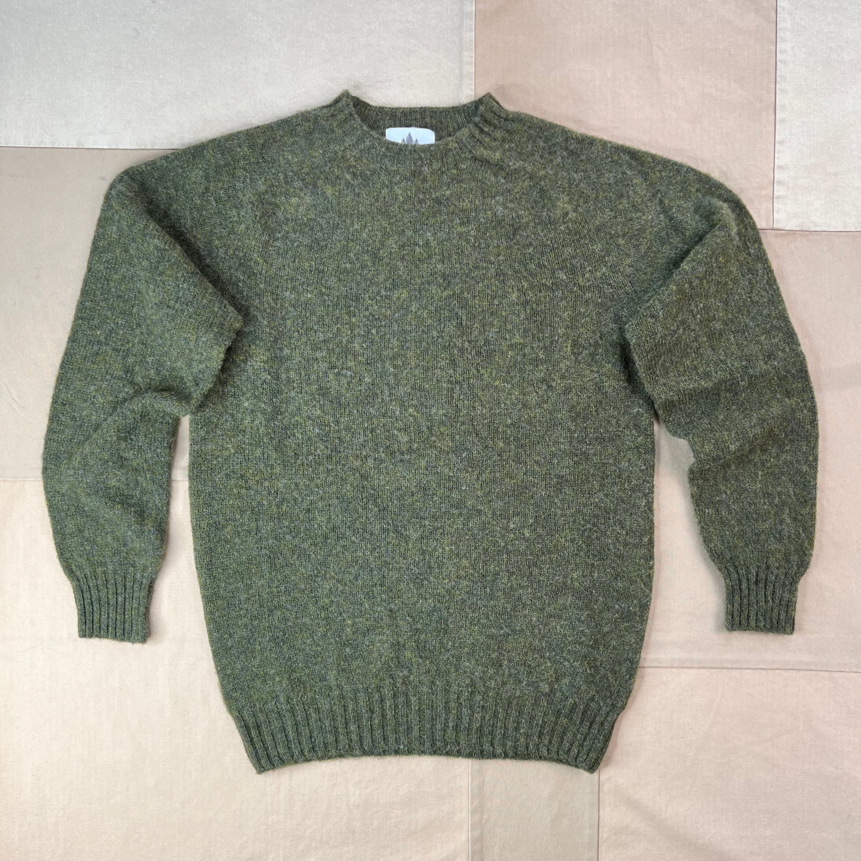 Brushed Wool Crew Sweater, Scots Pine