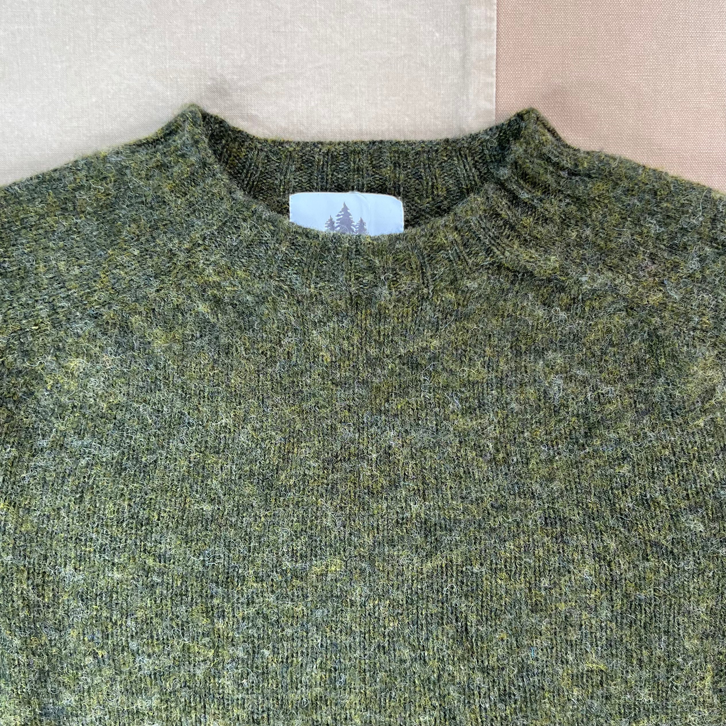 Brushed Wool Crew Sweater, Scots Pine