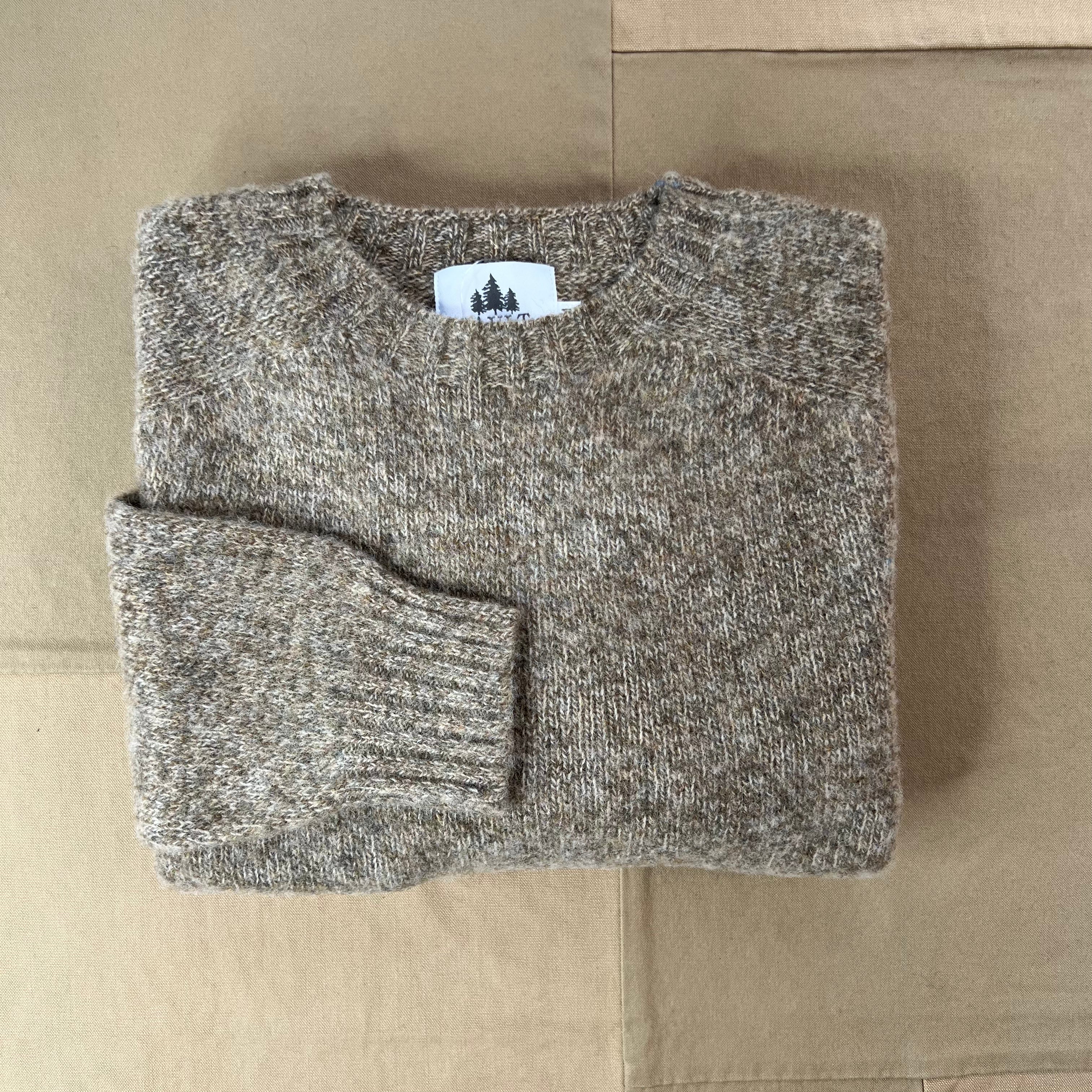 Brushed Wool Crew Sweater, Pebble