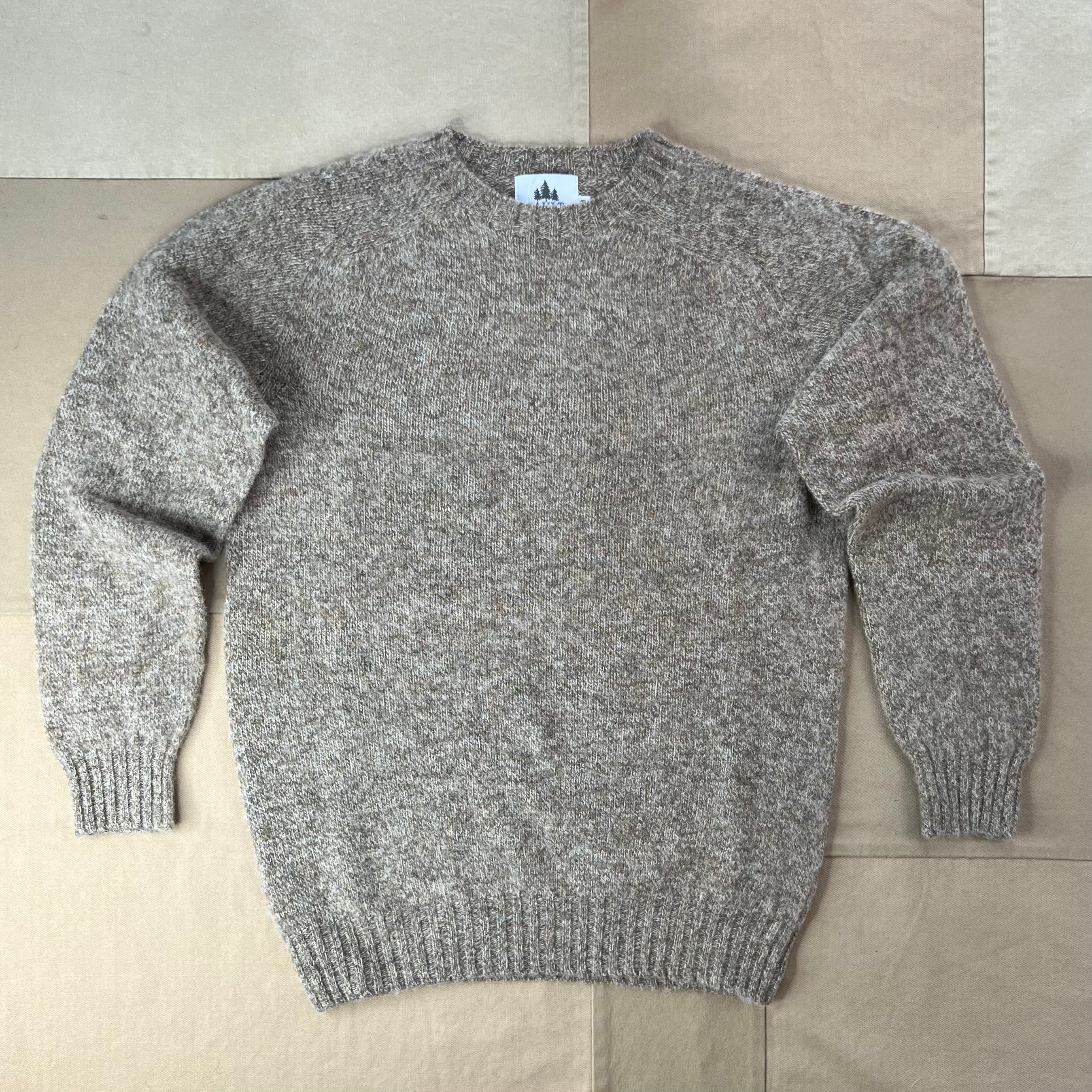 Brushed Wool Crew Sweater, Pebble