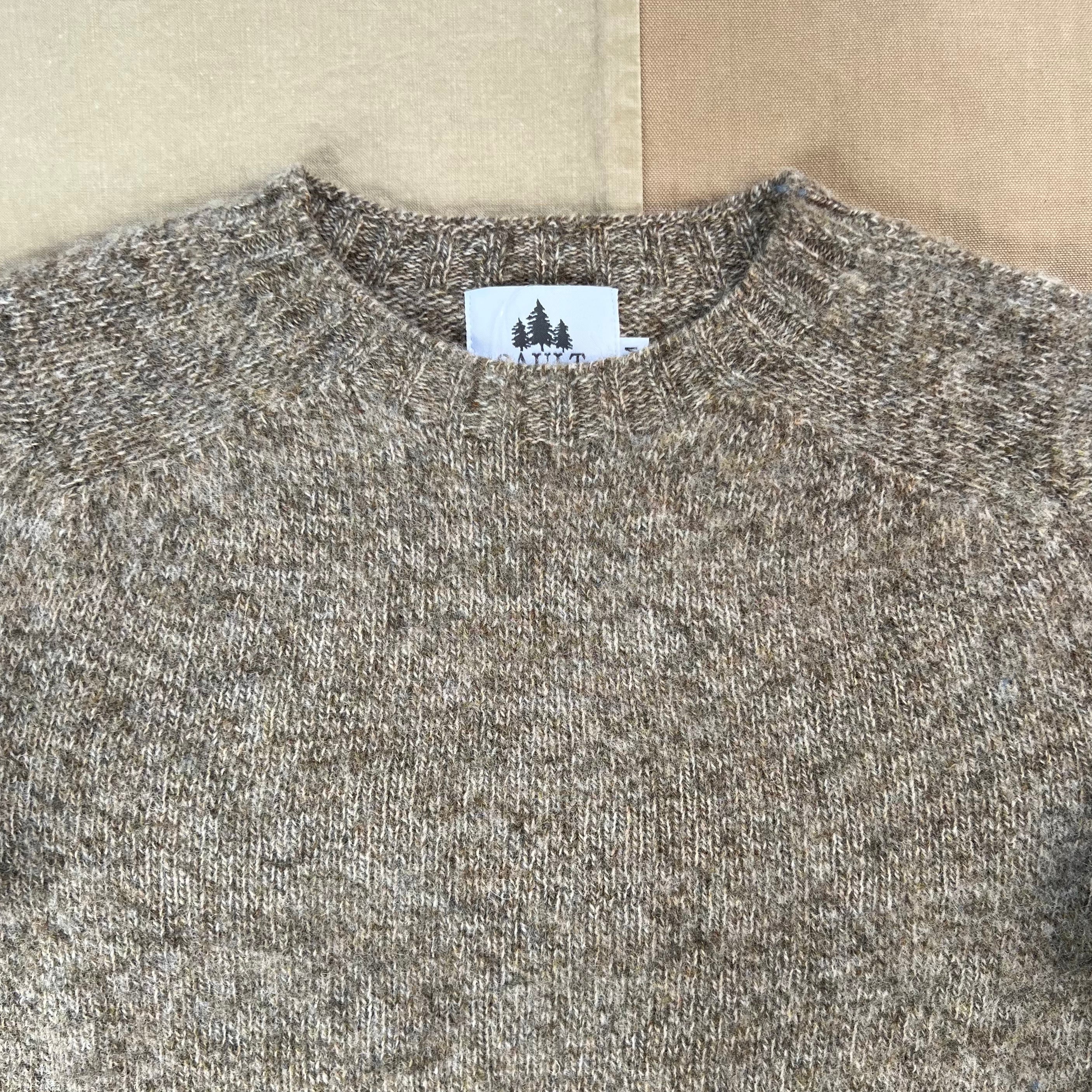 Brushed Wool Crew Sweater, Pebble