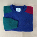 3-Tone Brushed Wool Sweater, Tartan/Night Sky/Claret