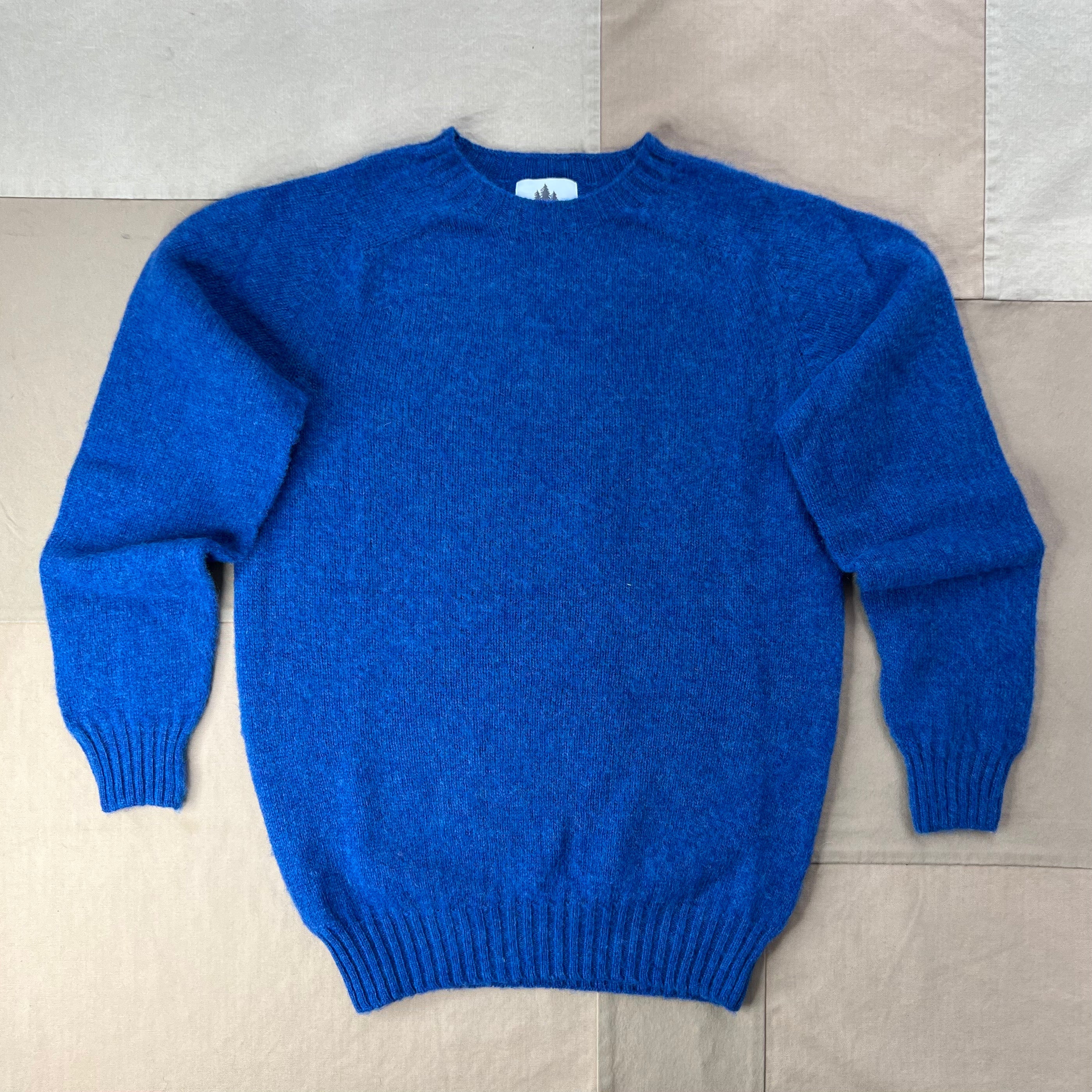 Brushed Wool Crew Sweater, Sapphire
