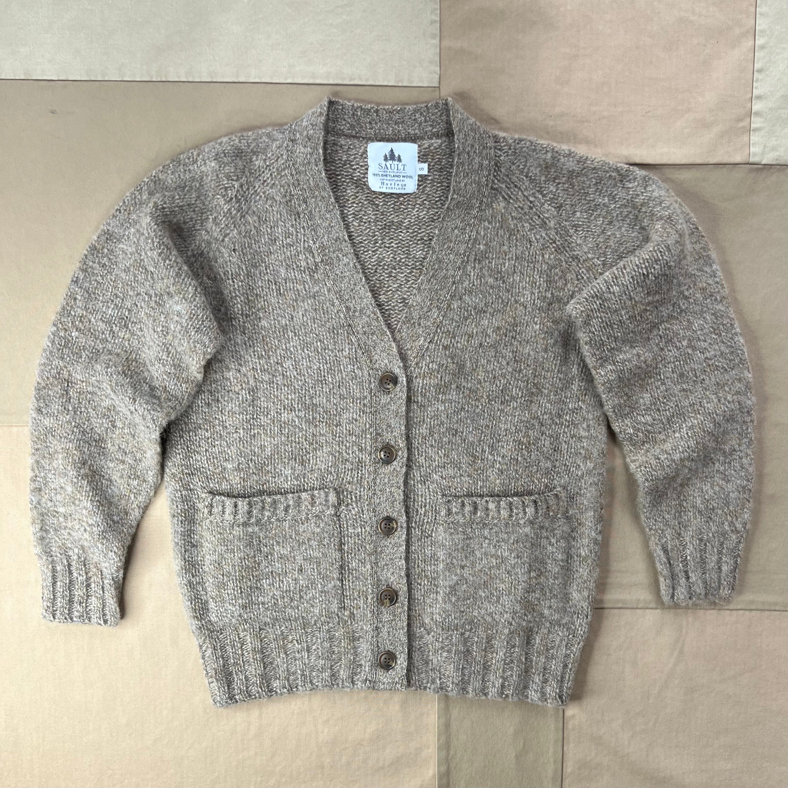 Women's Brushed Shaggy Cardigan, Pebble