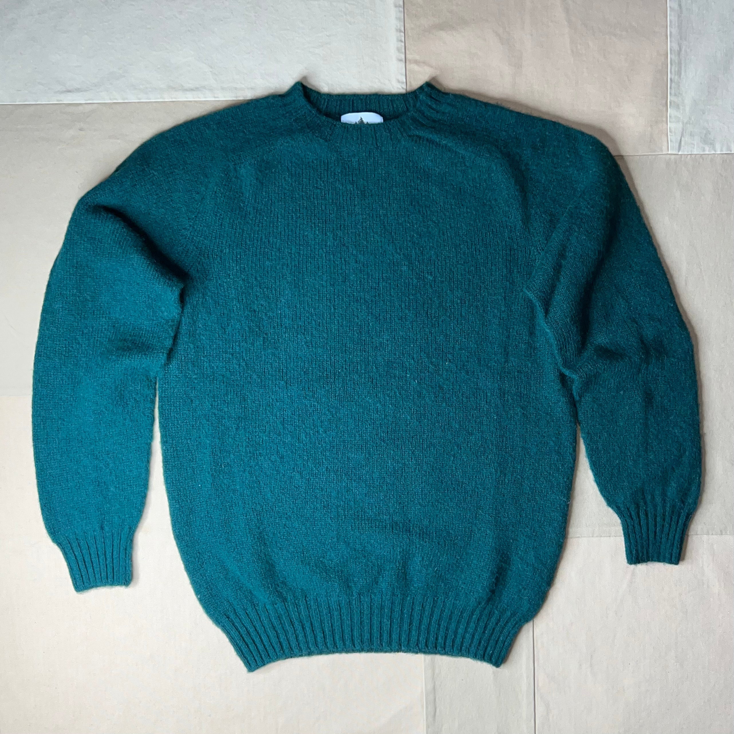 Brushed Wool Crew Sweater, Tartan