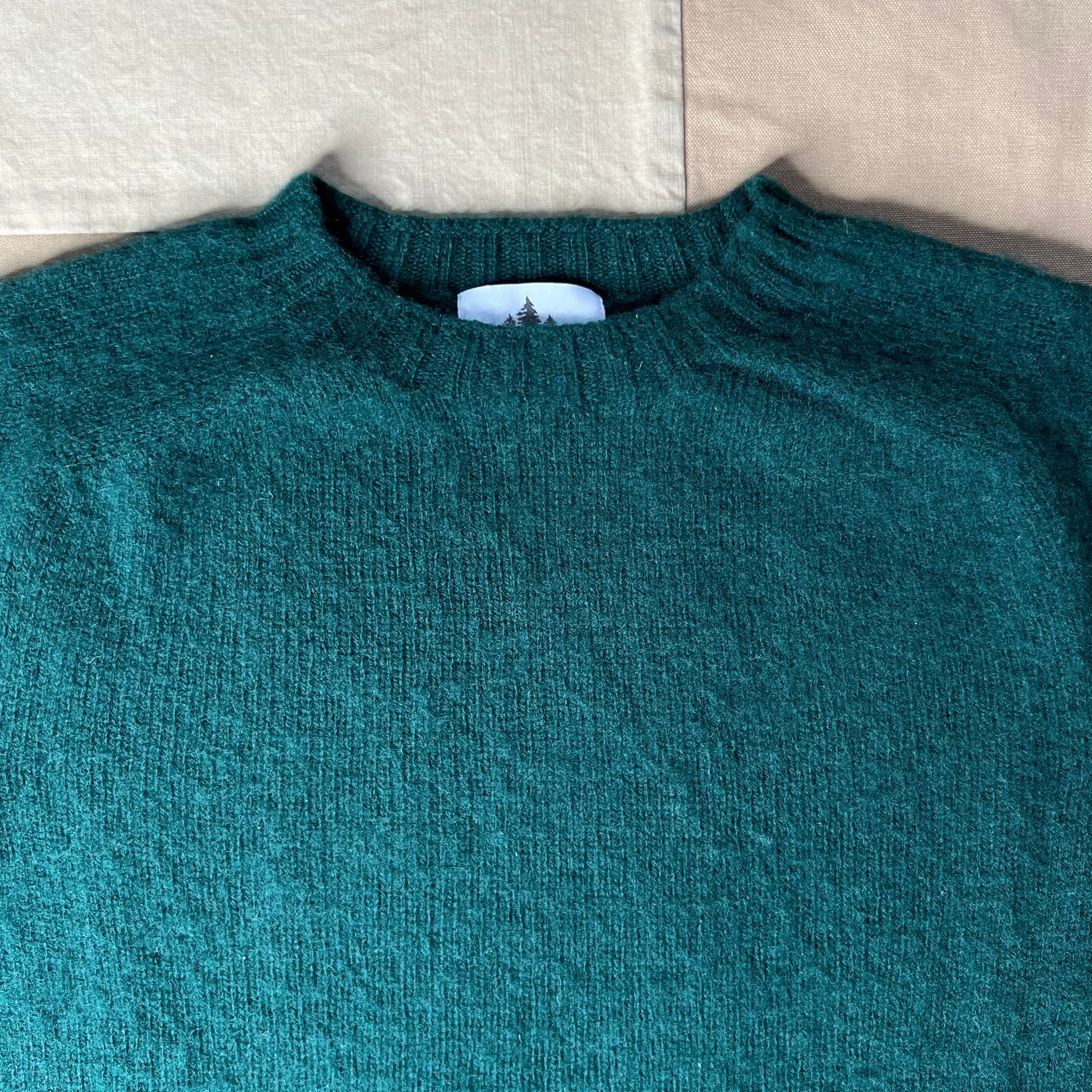 Brushed Wool Crew Sweater, Tartan