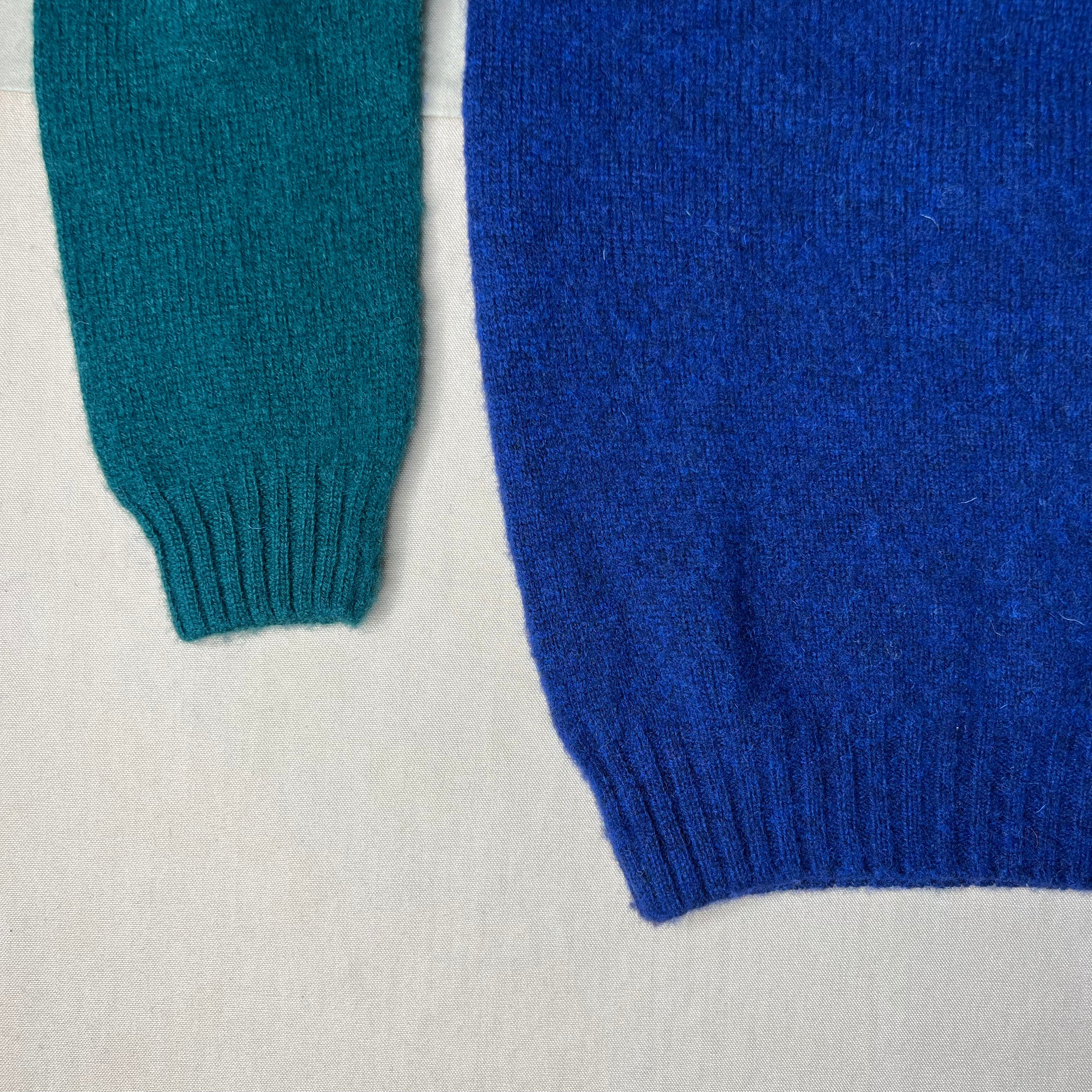 3-Tone Brushed Wool Sweater, Tartan/Night Sky/Claret