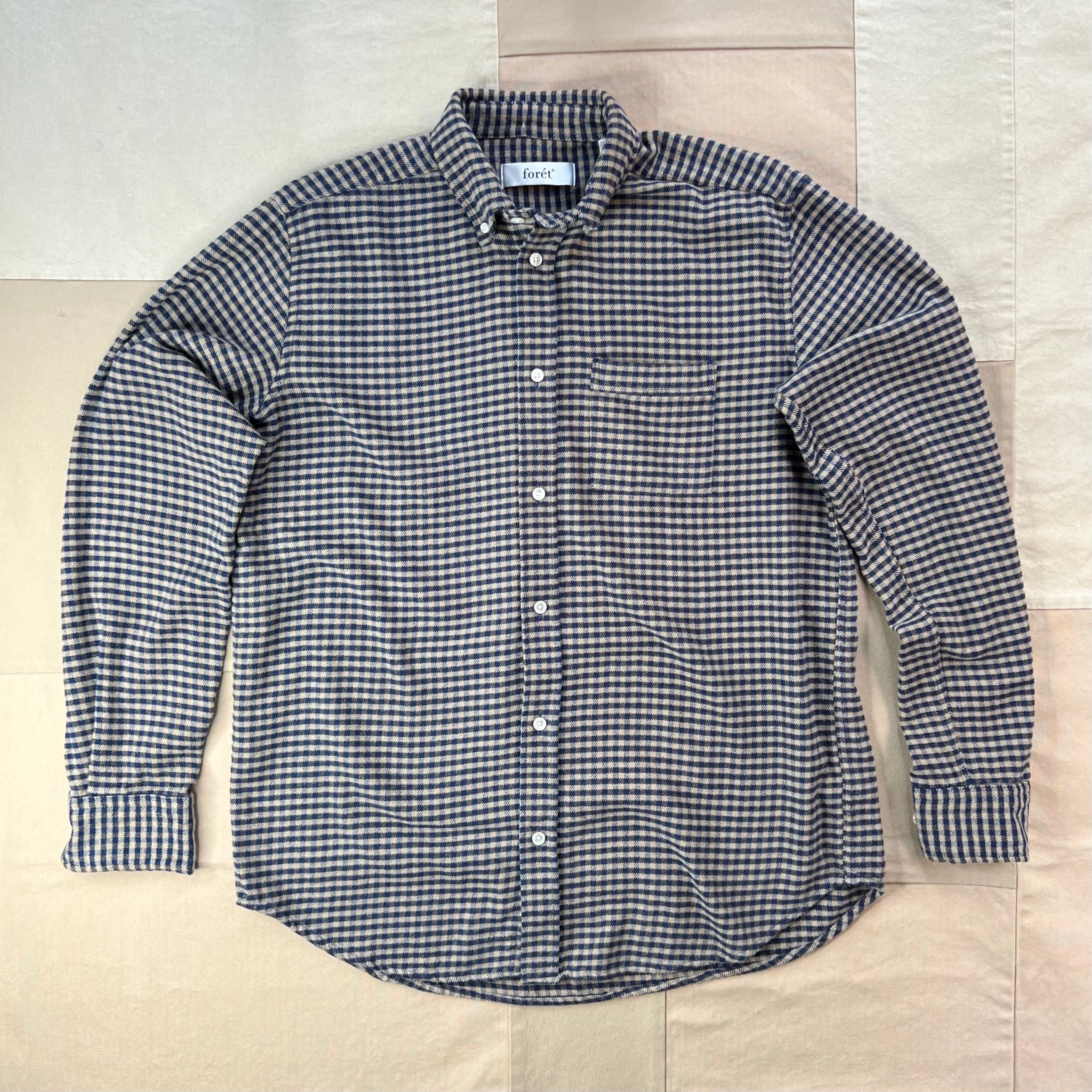 Creek Flannel Shirt, Burnt Khaki/Navy