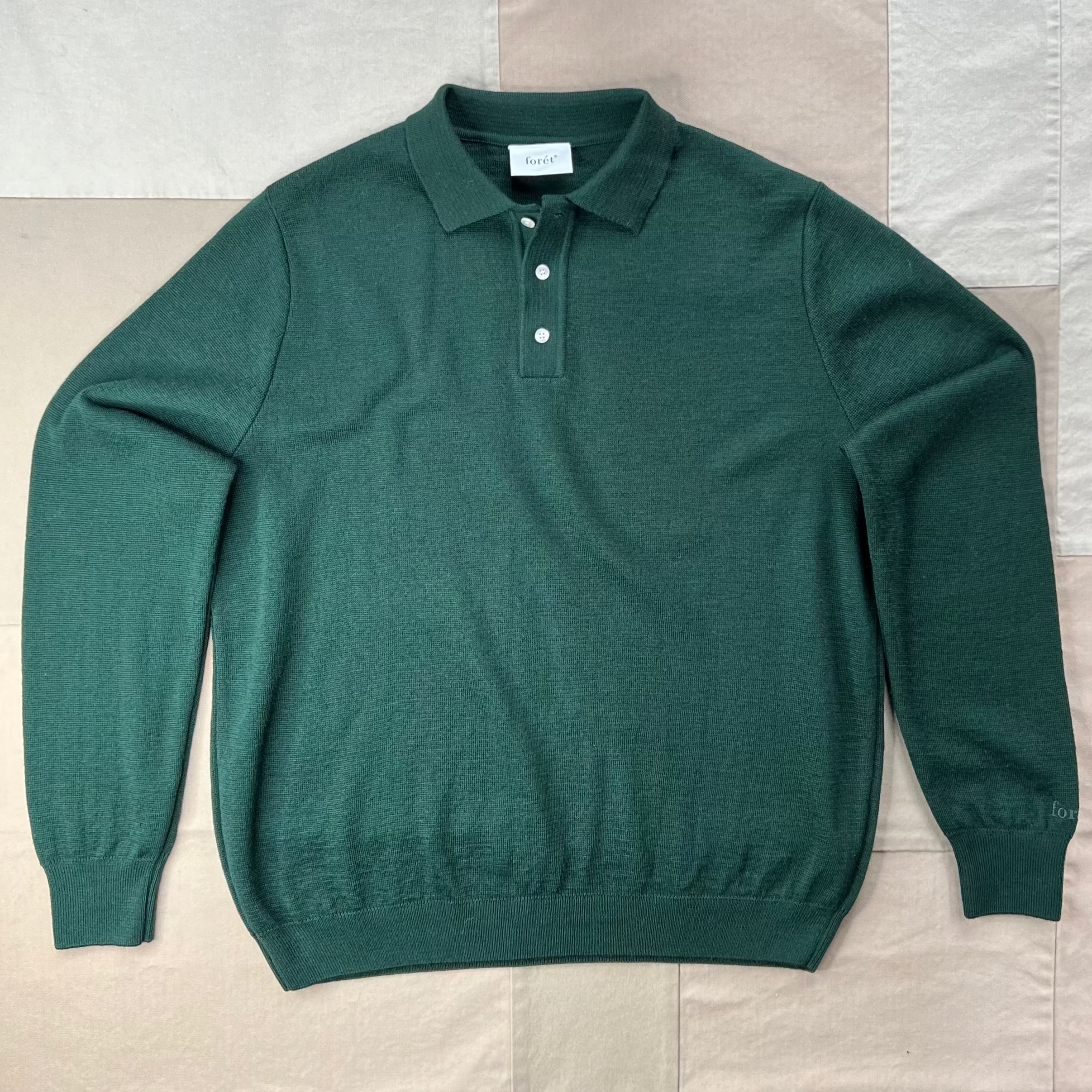 Base Merino Polo Knit, Dark Green