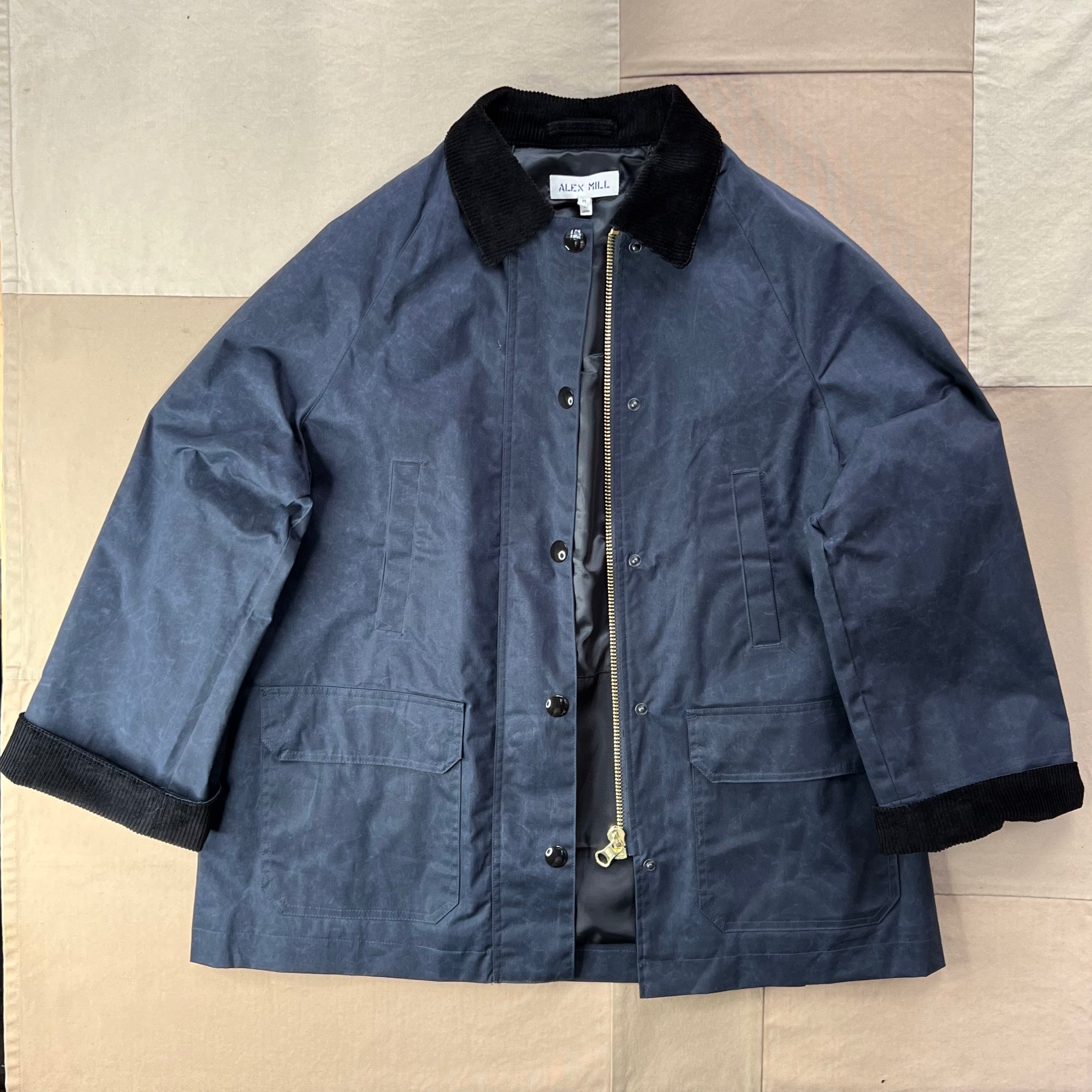Chiltern Street Jacket in Waxed Cotton, Navy