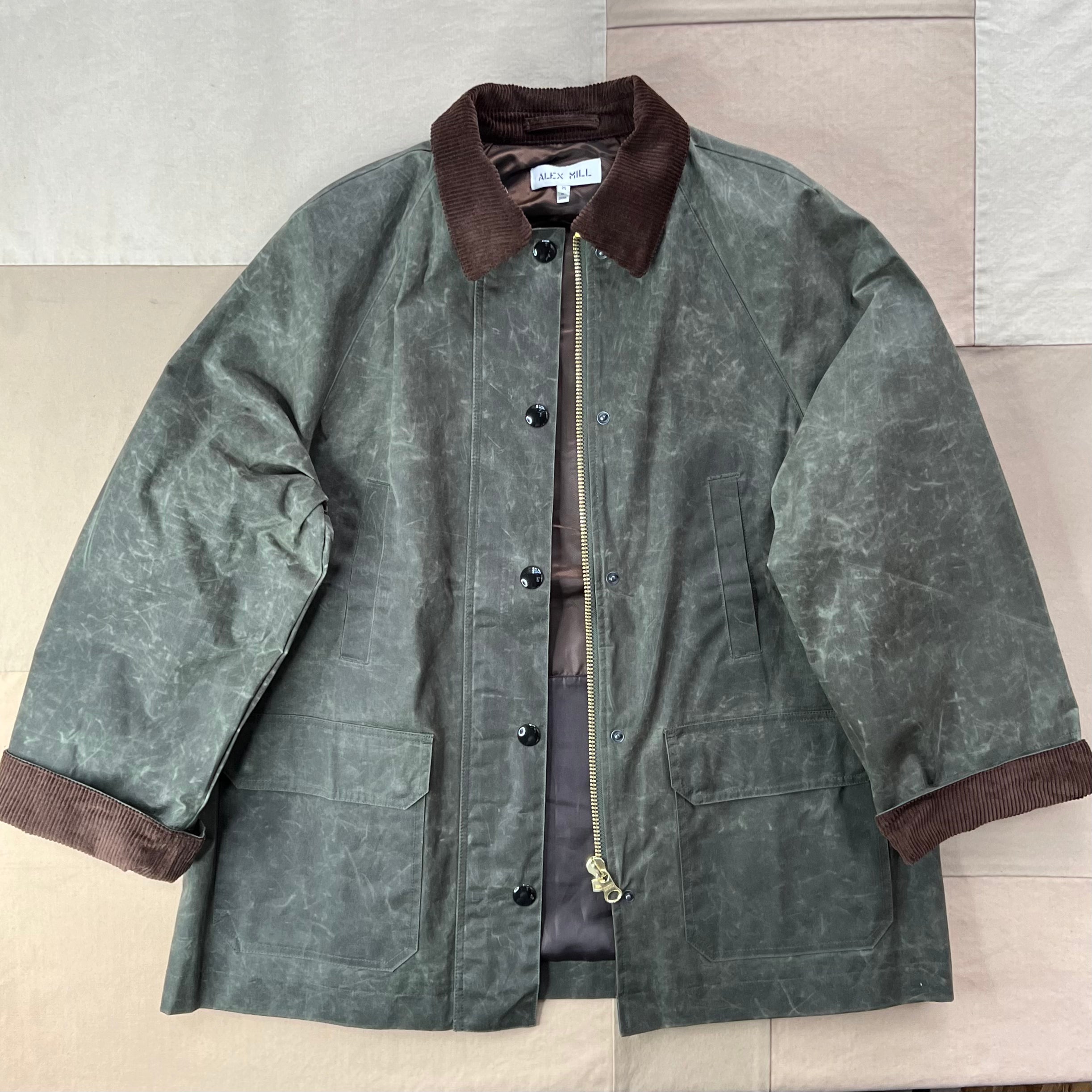 Chiltern Street Jacket in Waxed Cotton, Olive