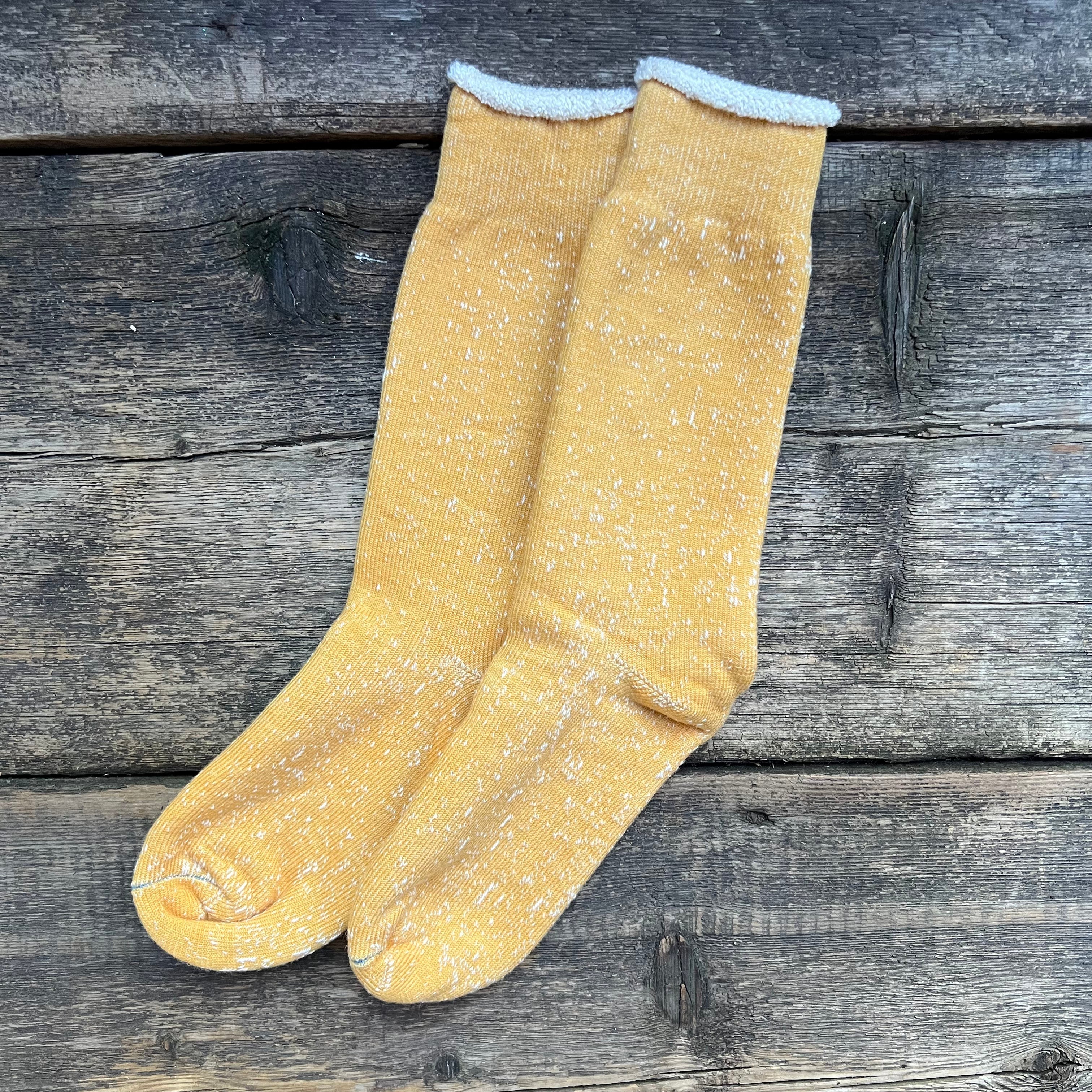 Double Face Crew Socks, Yellow