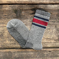 Merino Activity Socks, Grey with Red Navy