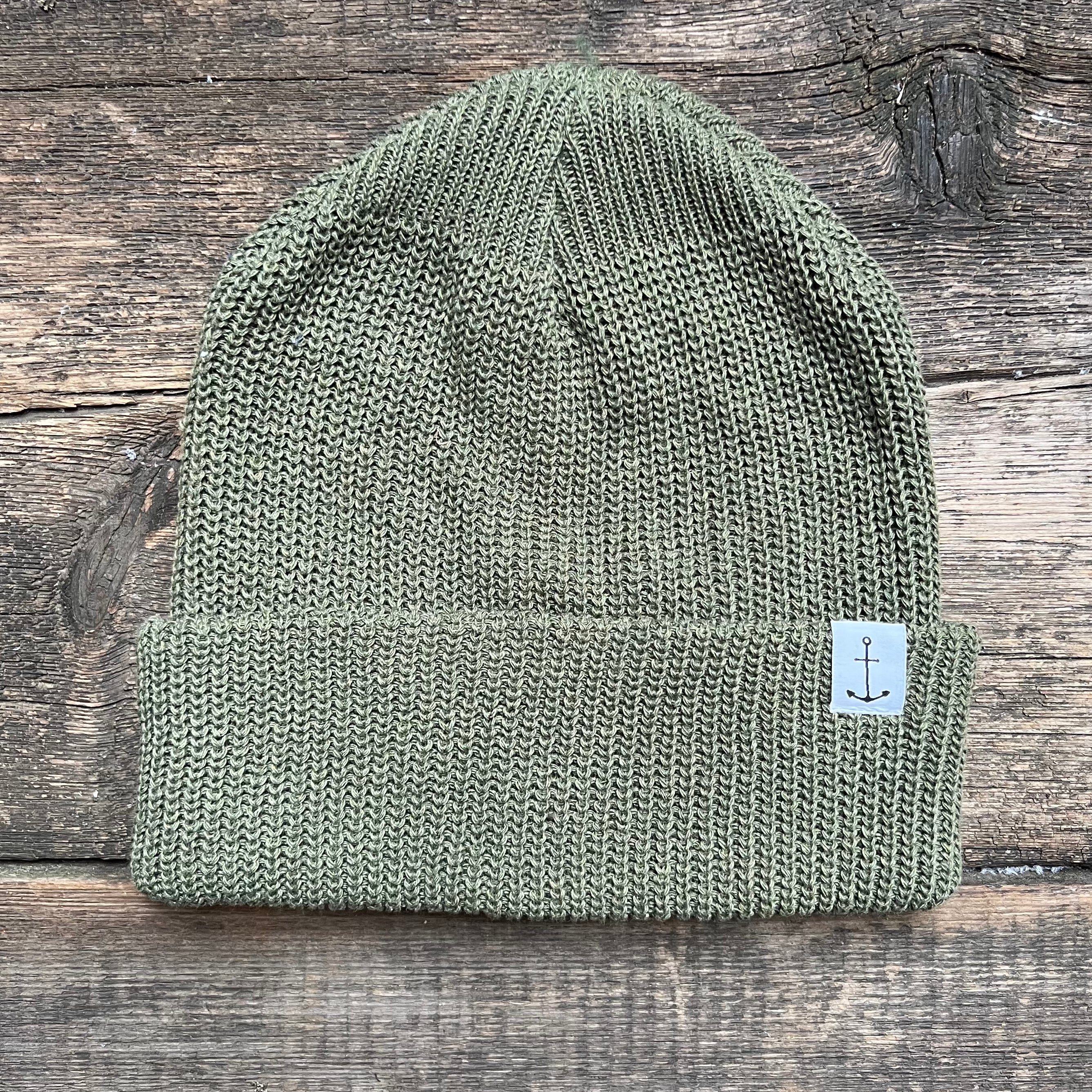 Anchor Upcycled Cotton Beanie, Moss