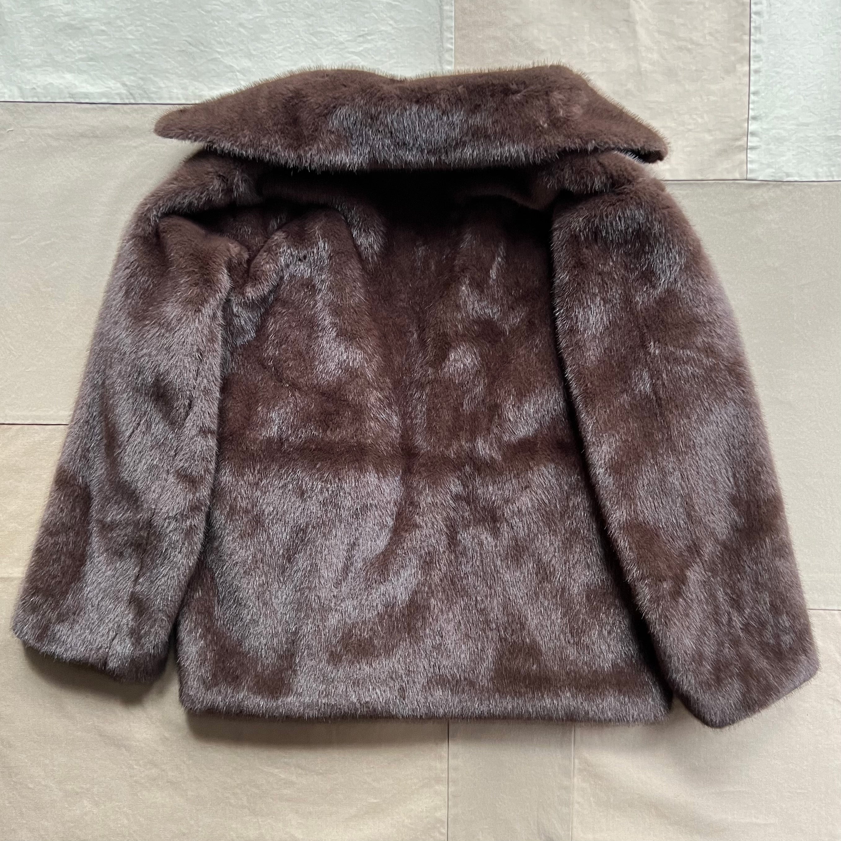 Duane St Jacket in Faux Fur, Dark Brown