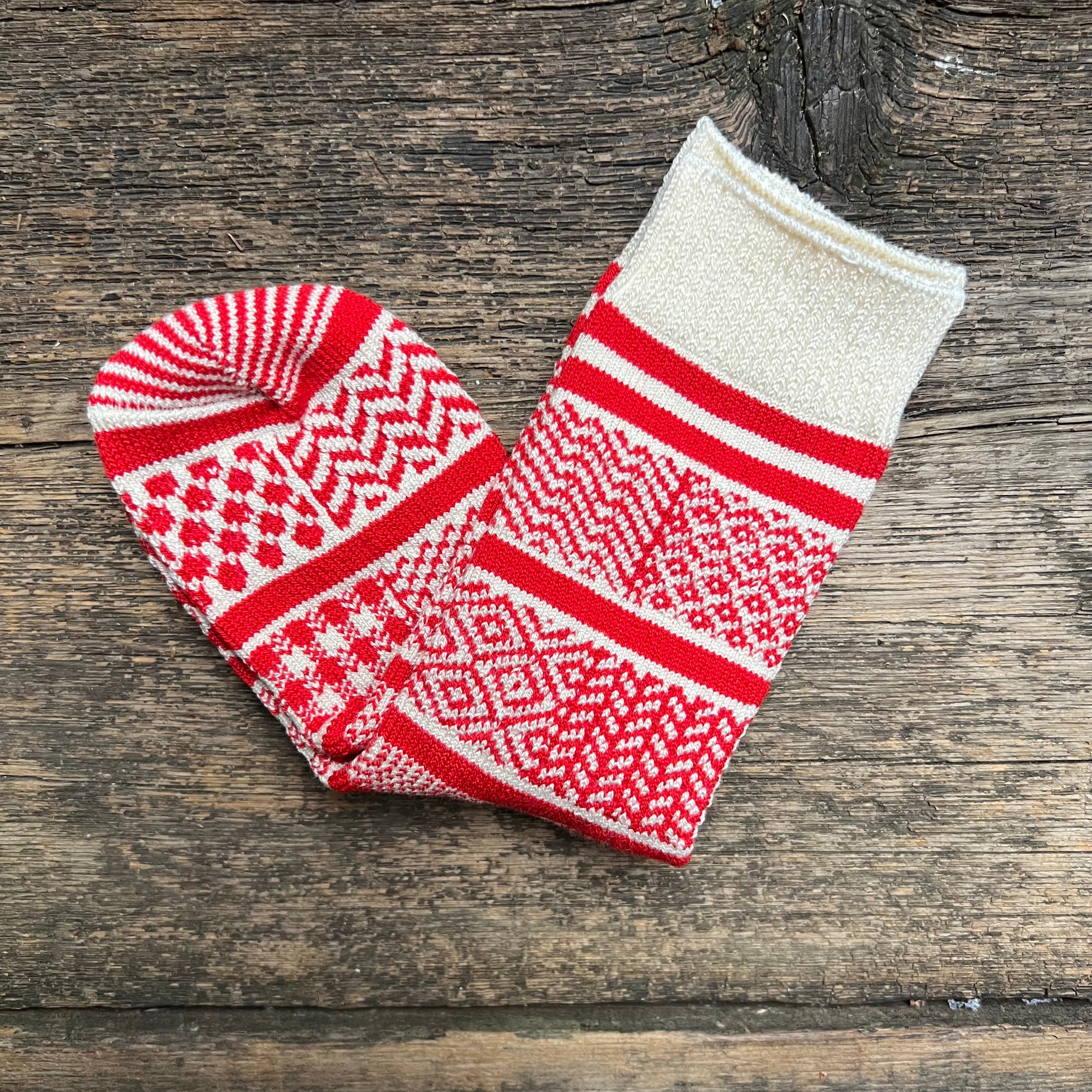 Kid's Multi Jacquard Crew Socks, Red
