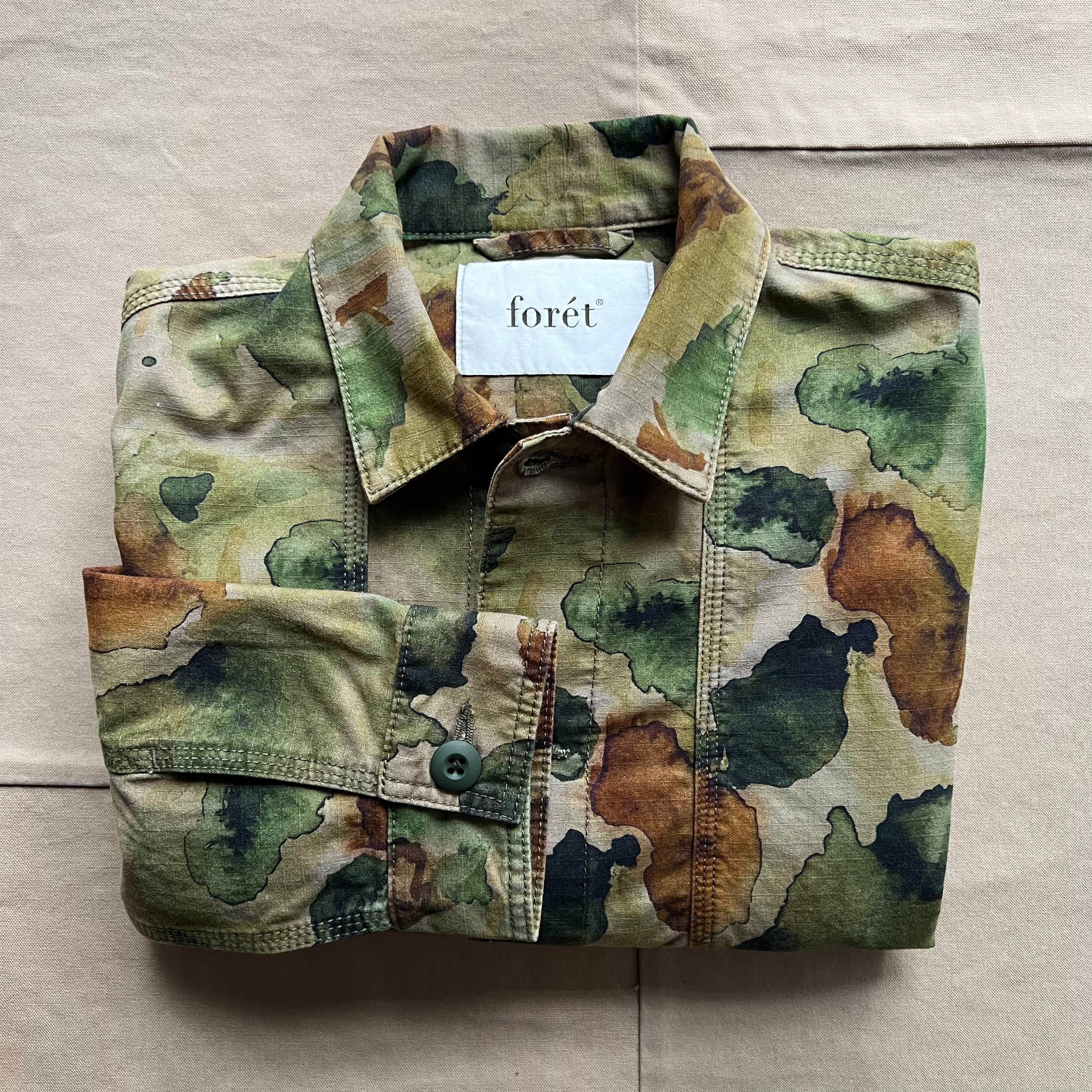 Berry Ripstop Overshirt, Green Print