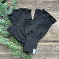 Fingerless Merino Gloves, Black